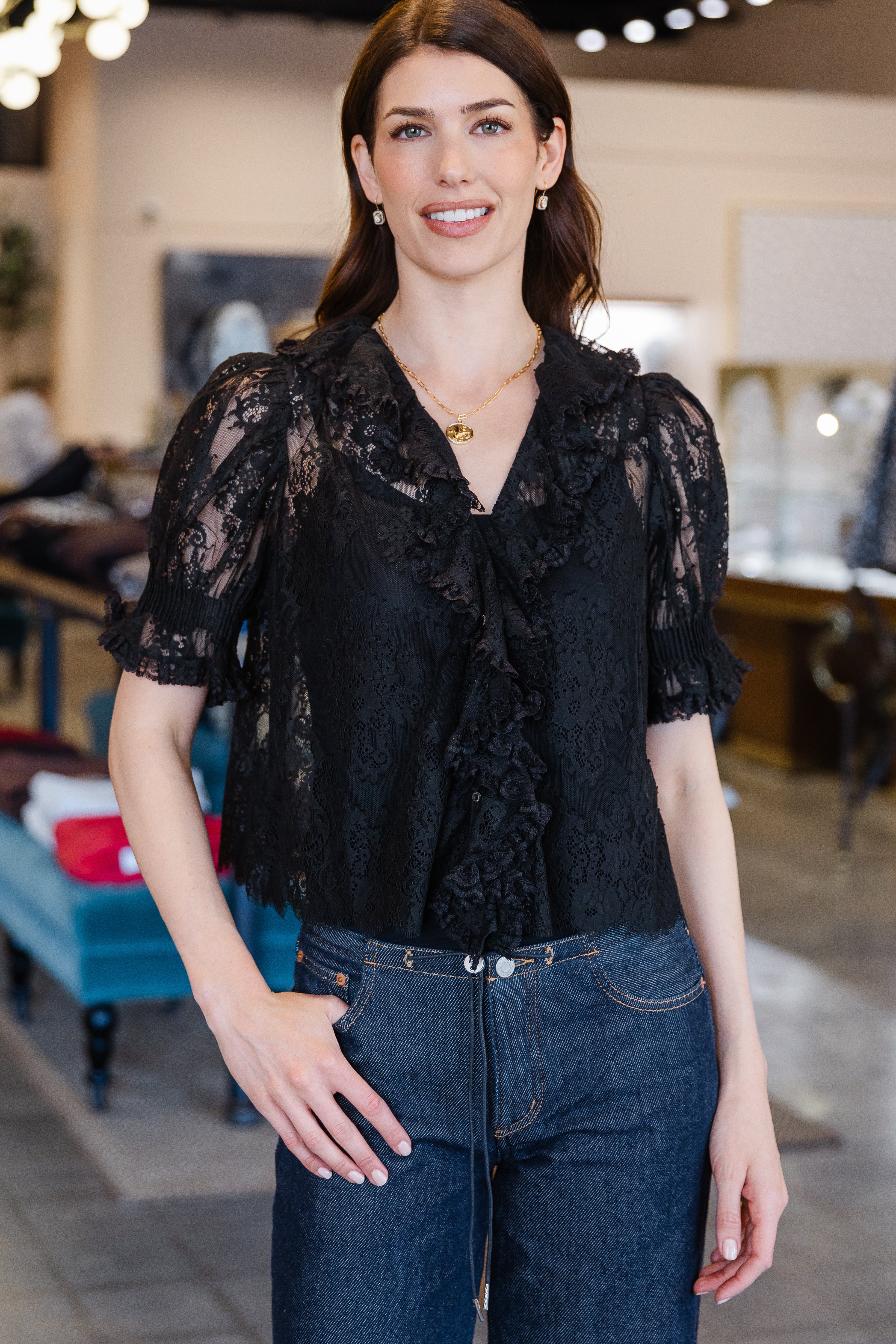 Henri Lace Top - Black