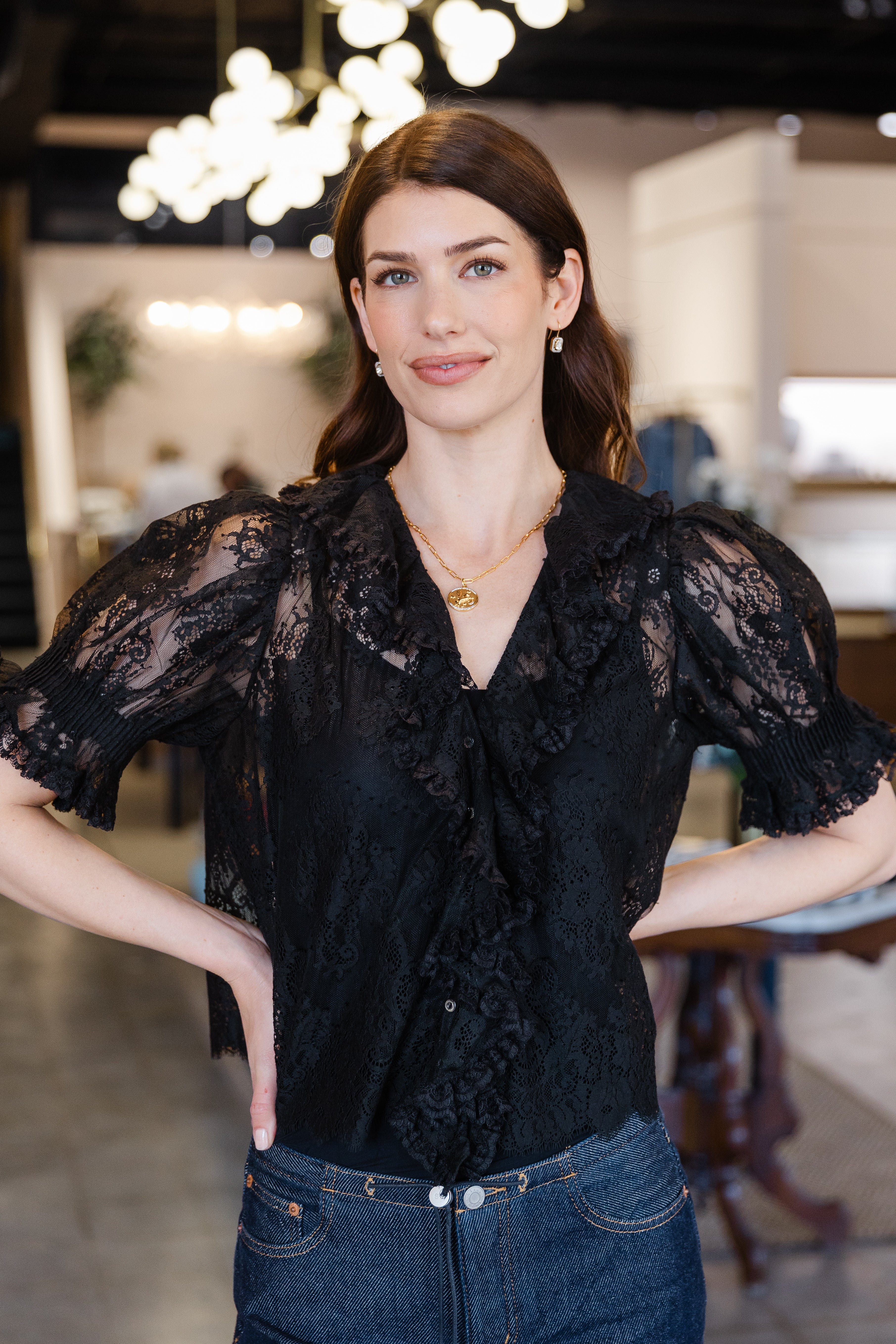 Henri Lace Top - Black