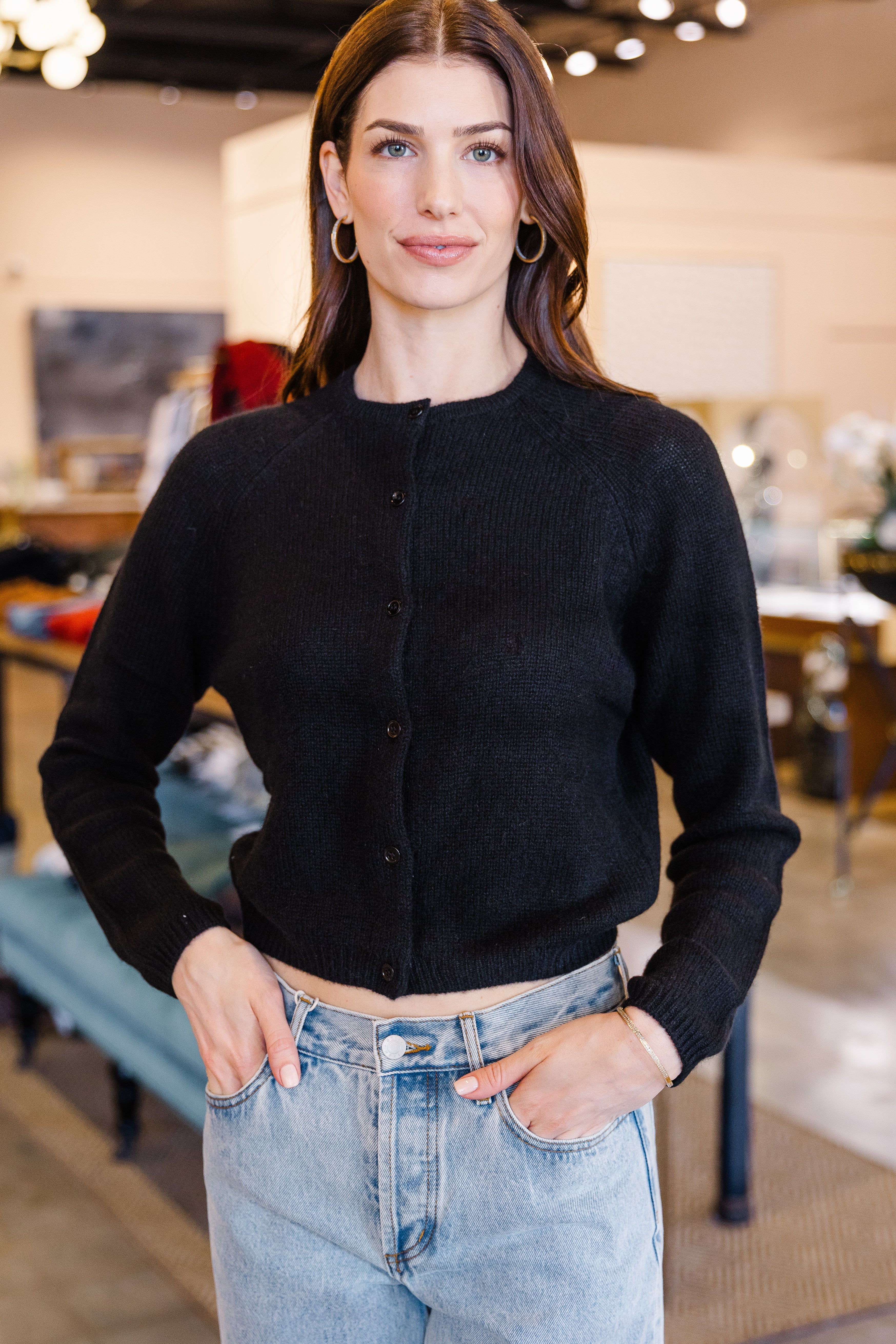 Peroline Cashmere Cardigan - Black