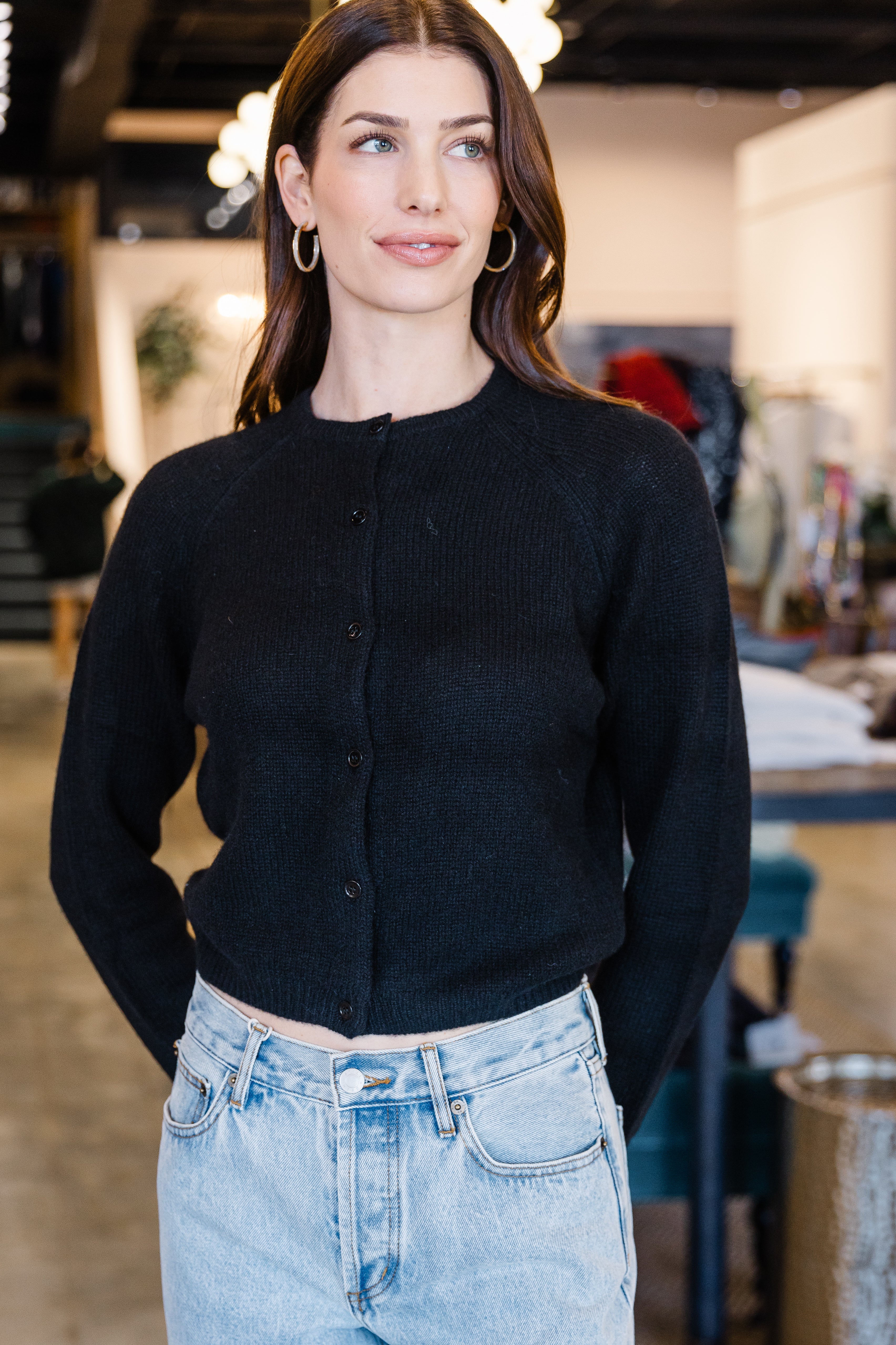 Peroline Cashmere Cardigan - Black