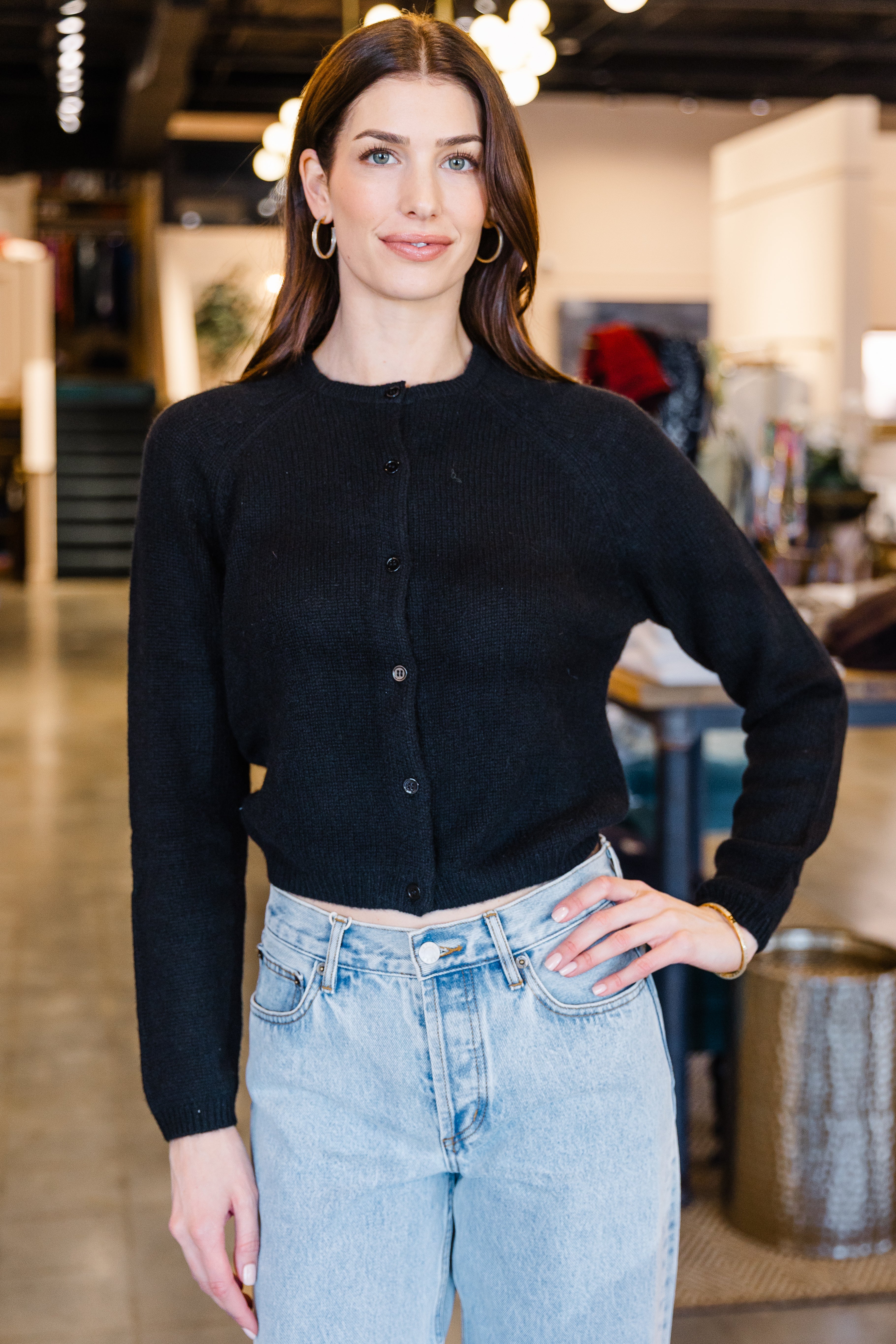 Peroline Cashmere Cardigan - Black