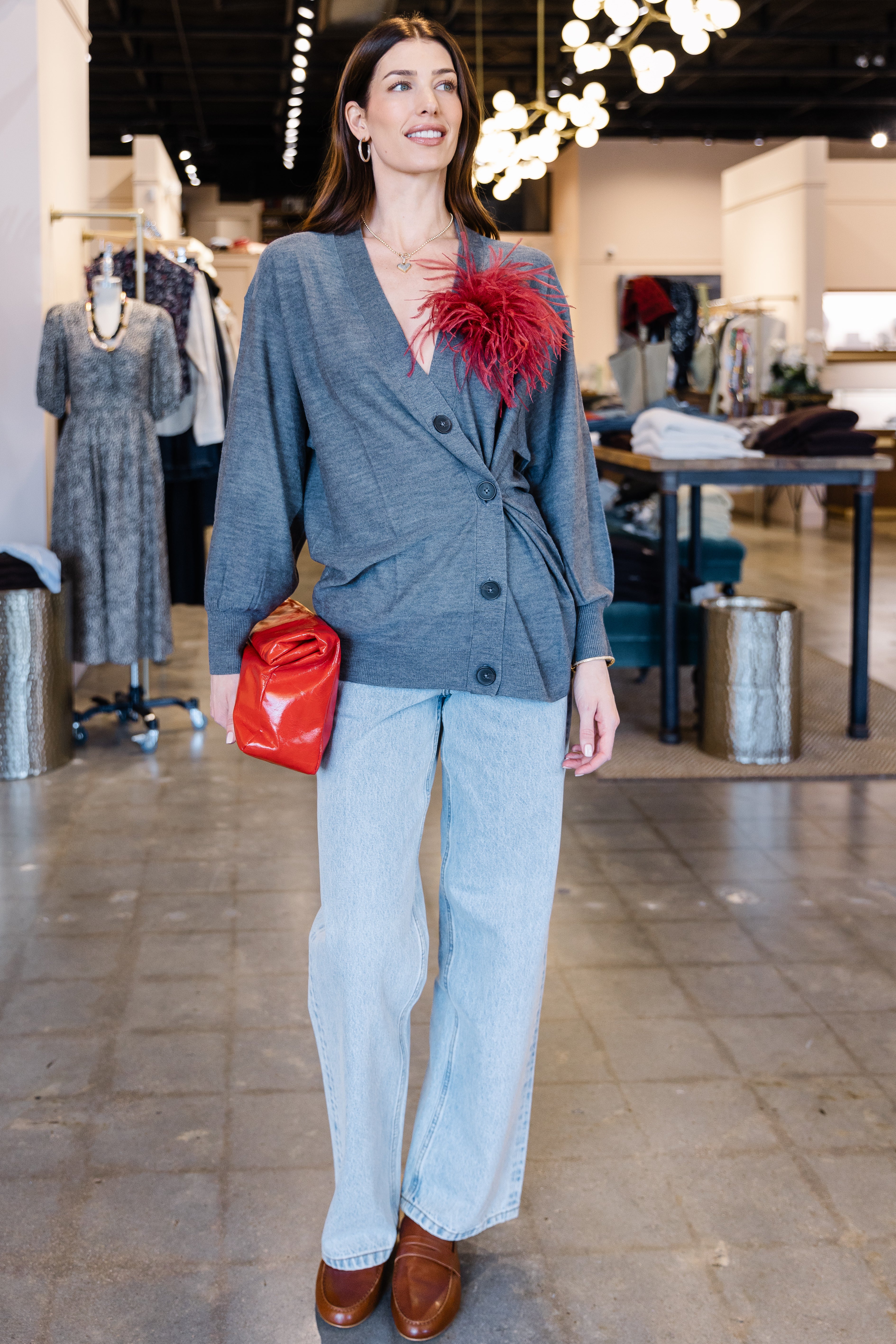 Drippy Tissue Cardigan - Grey