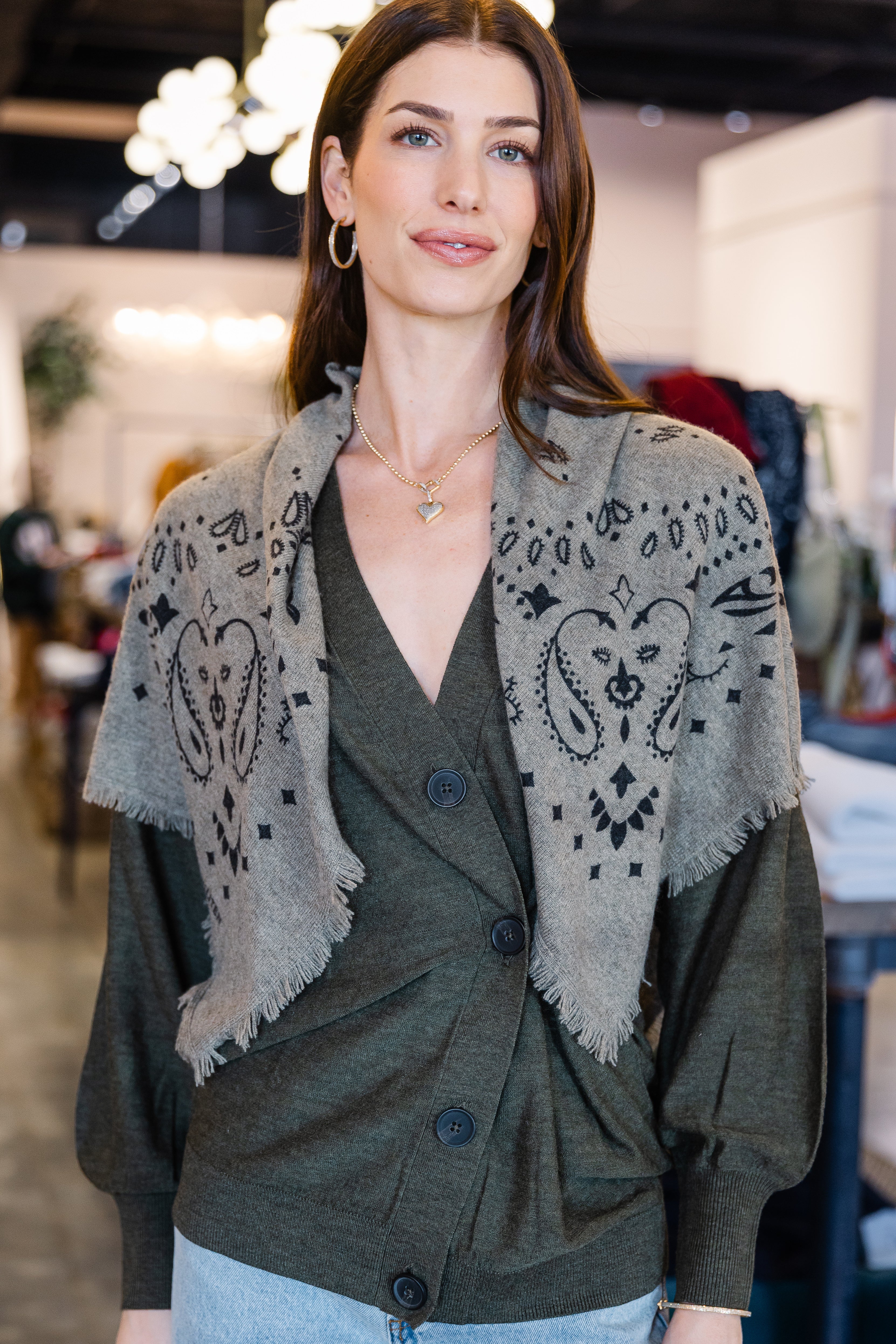 Drippy Tissue Cardigan- Olive