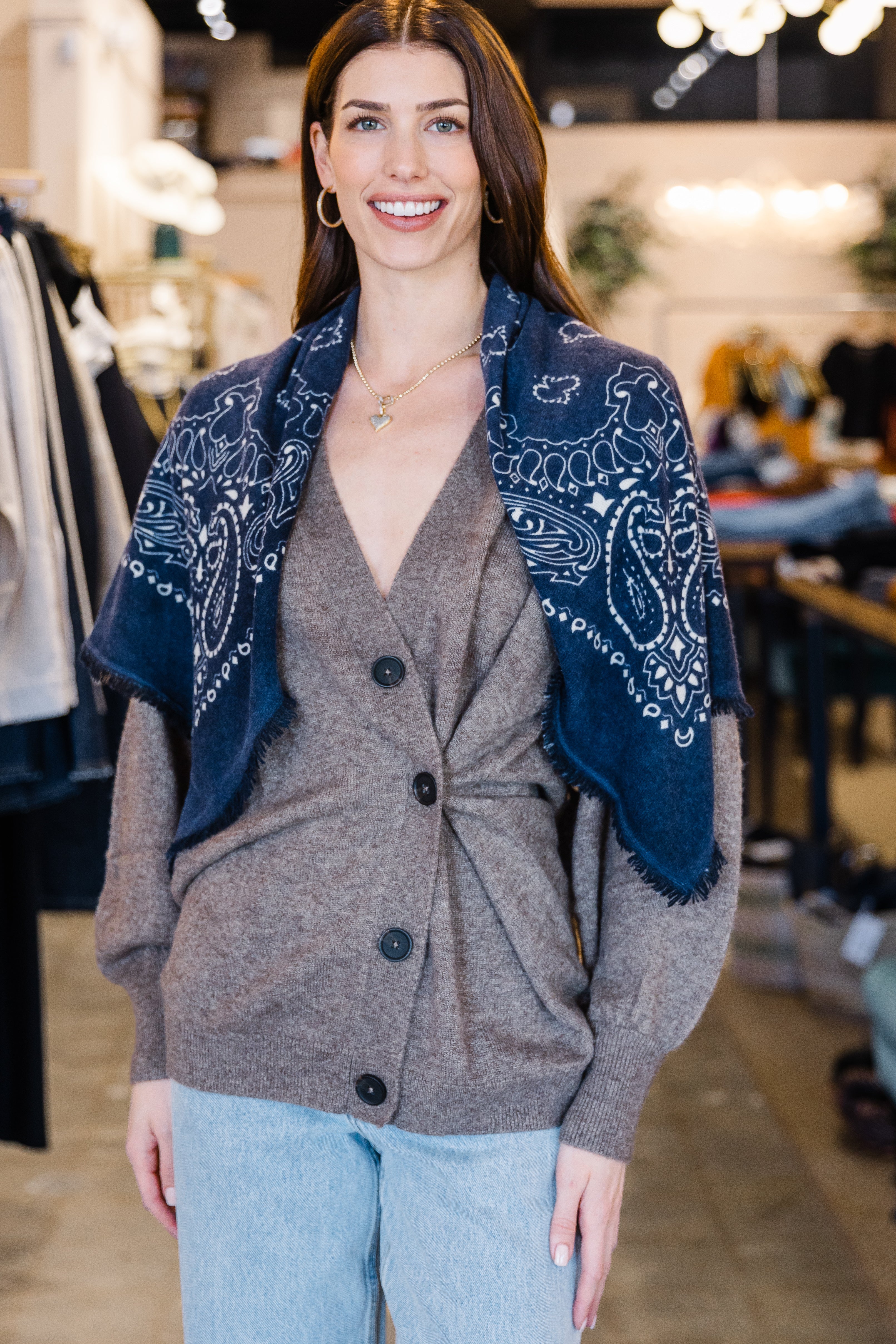 Softest Tissue Weight Cardigan- Hazelnut