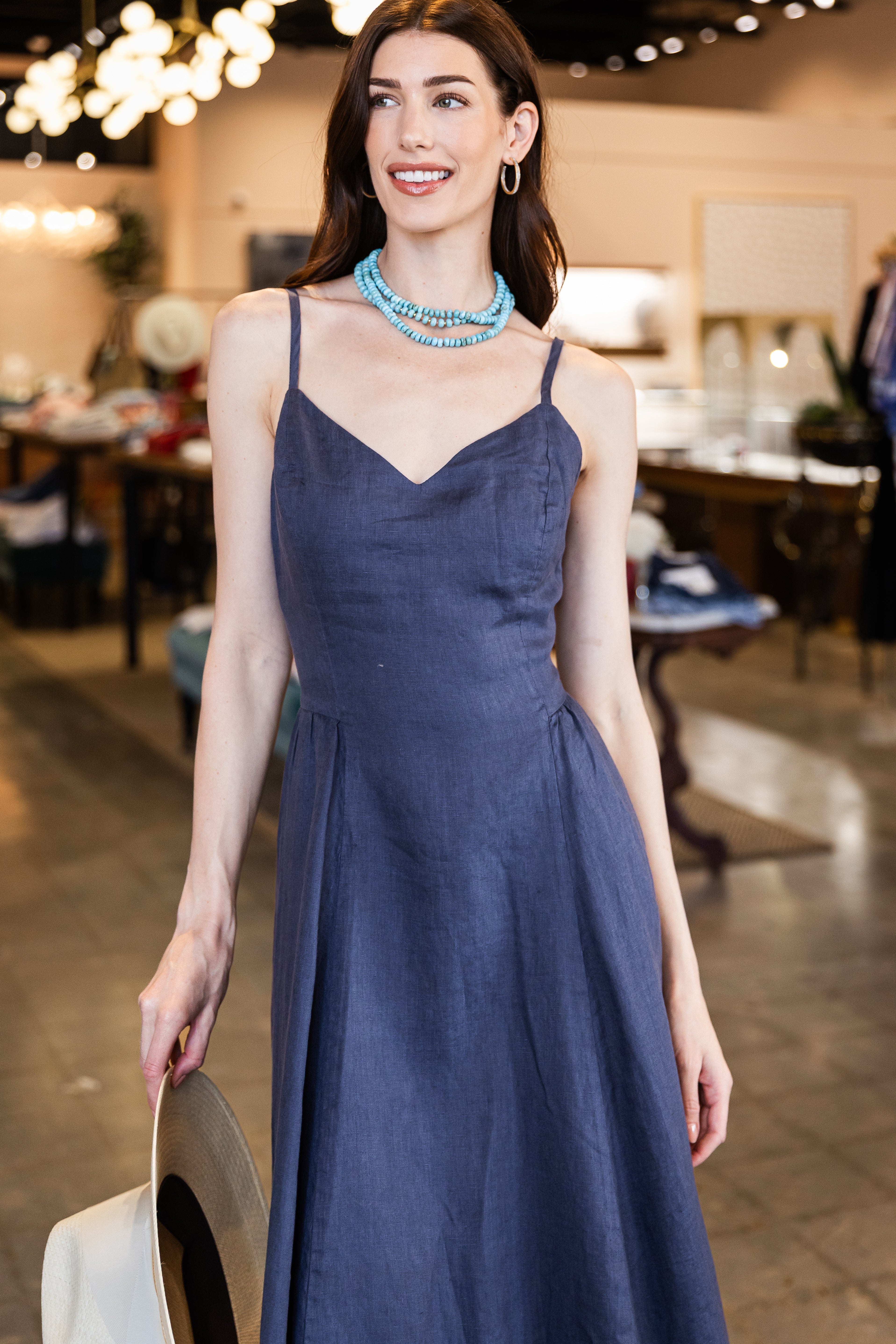 Bardot Dress - Navy