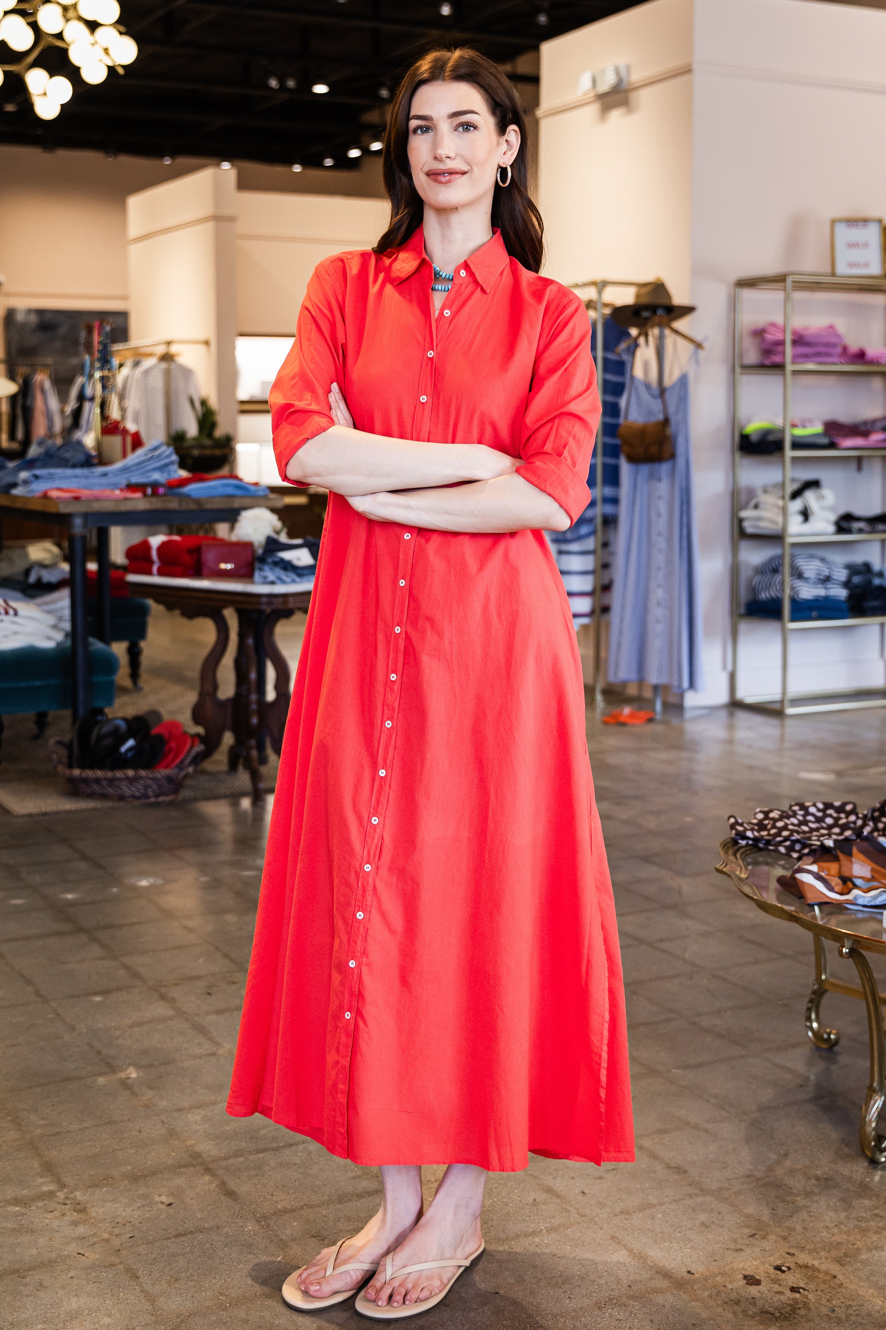 Boden Dress - Red Sky