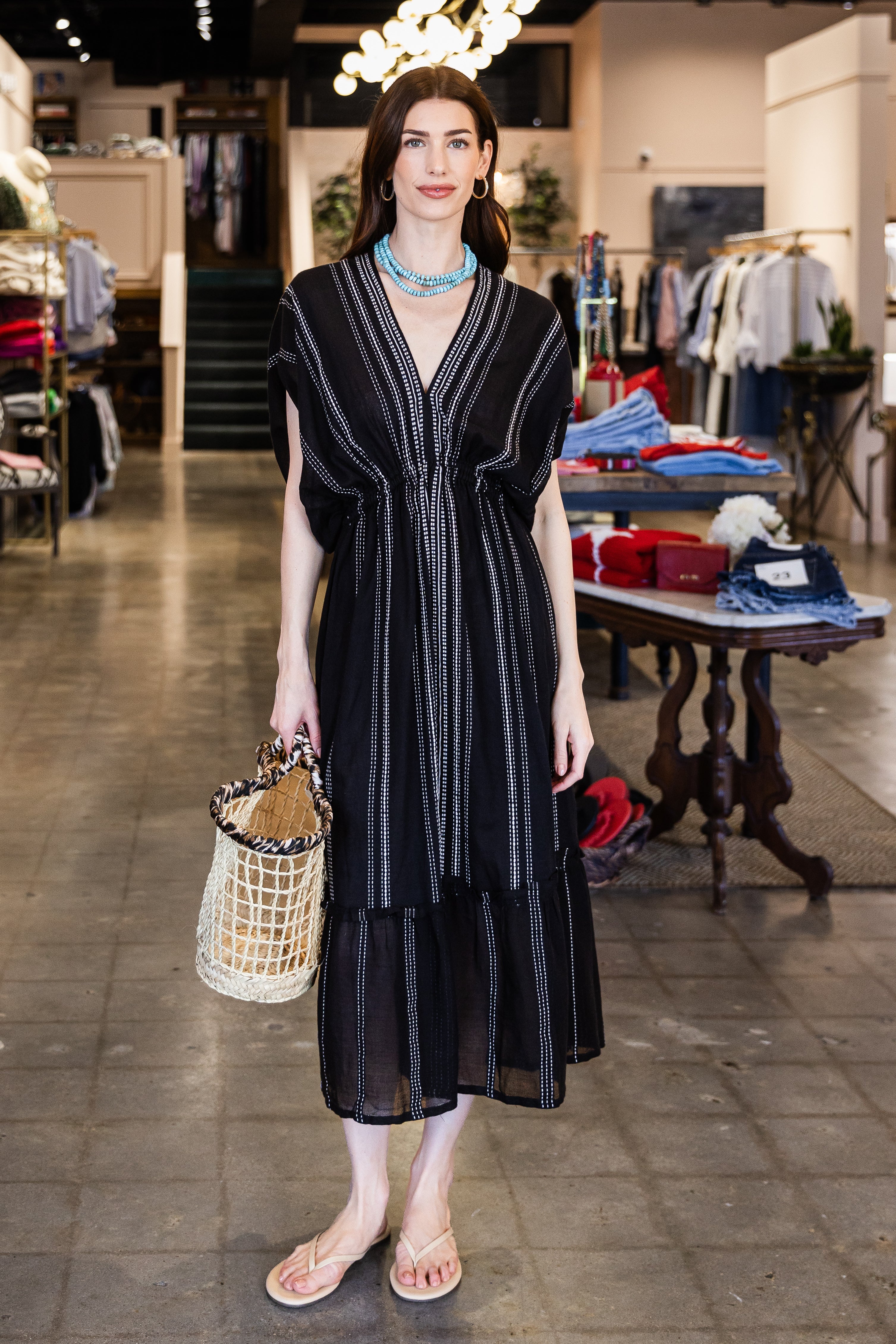 Leila Plunge Dress - Leliti Black