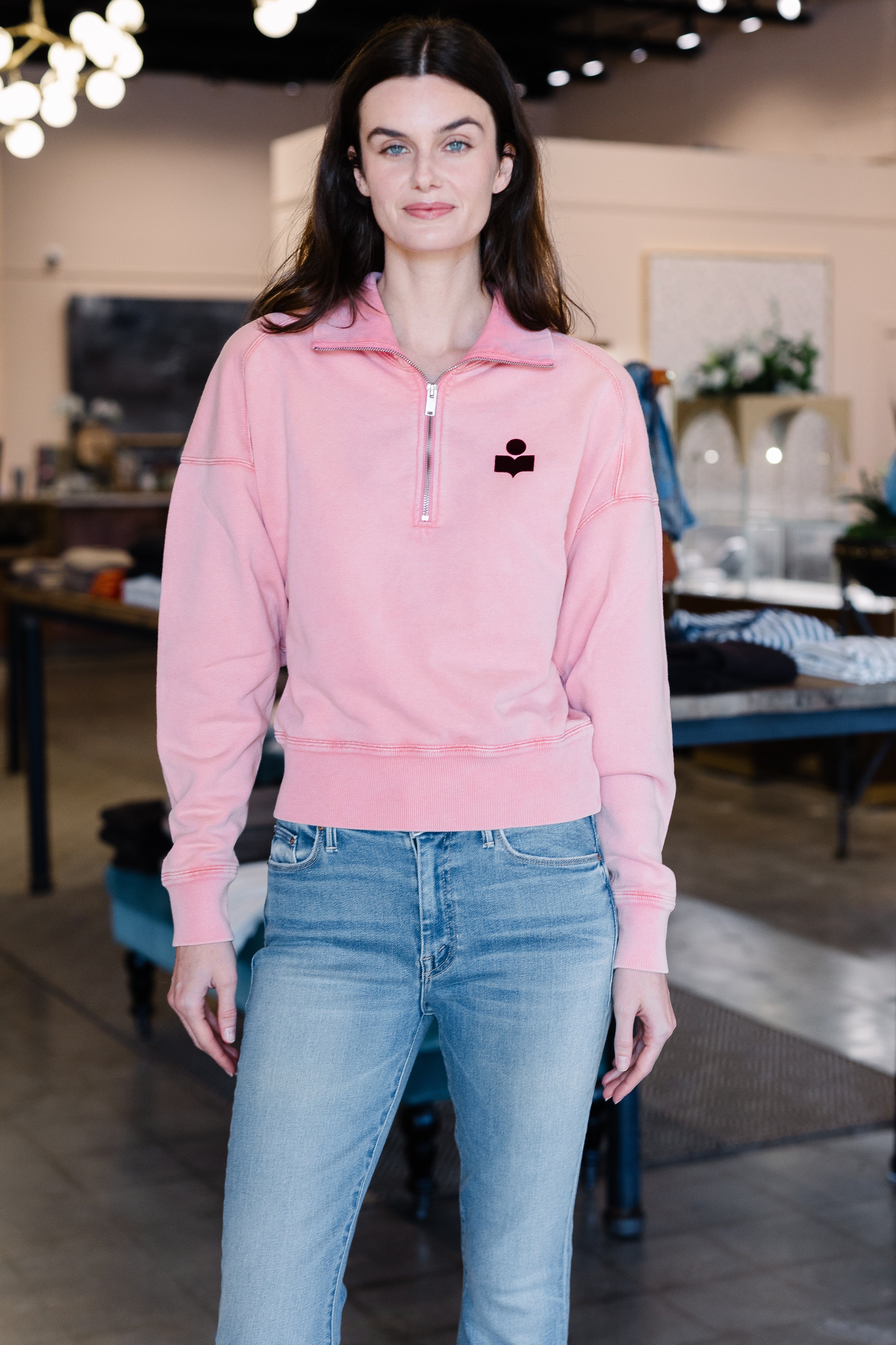 Ross Faded Marant Sweater - Bubblegum/Burgundy