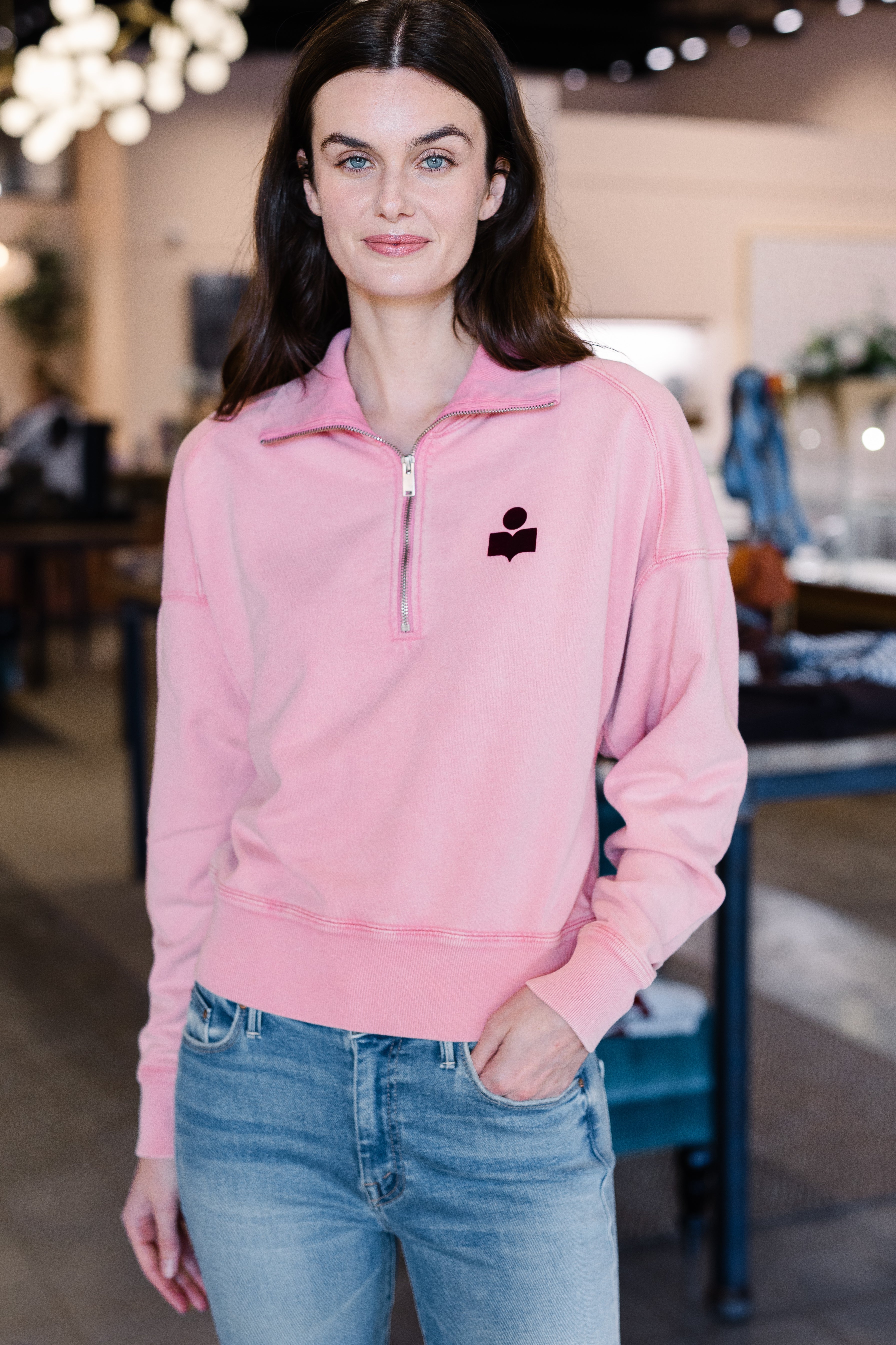 Ross Faded Marant Sweater - Bubblegum/Burgundy