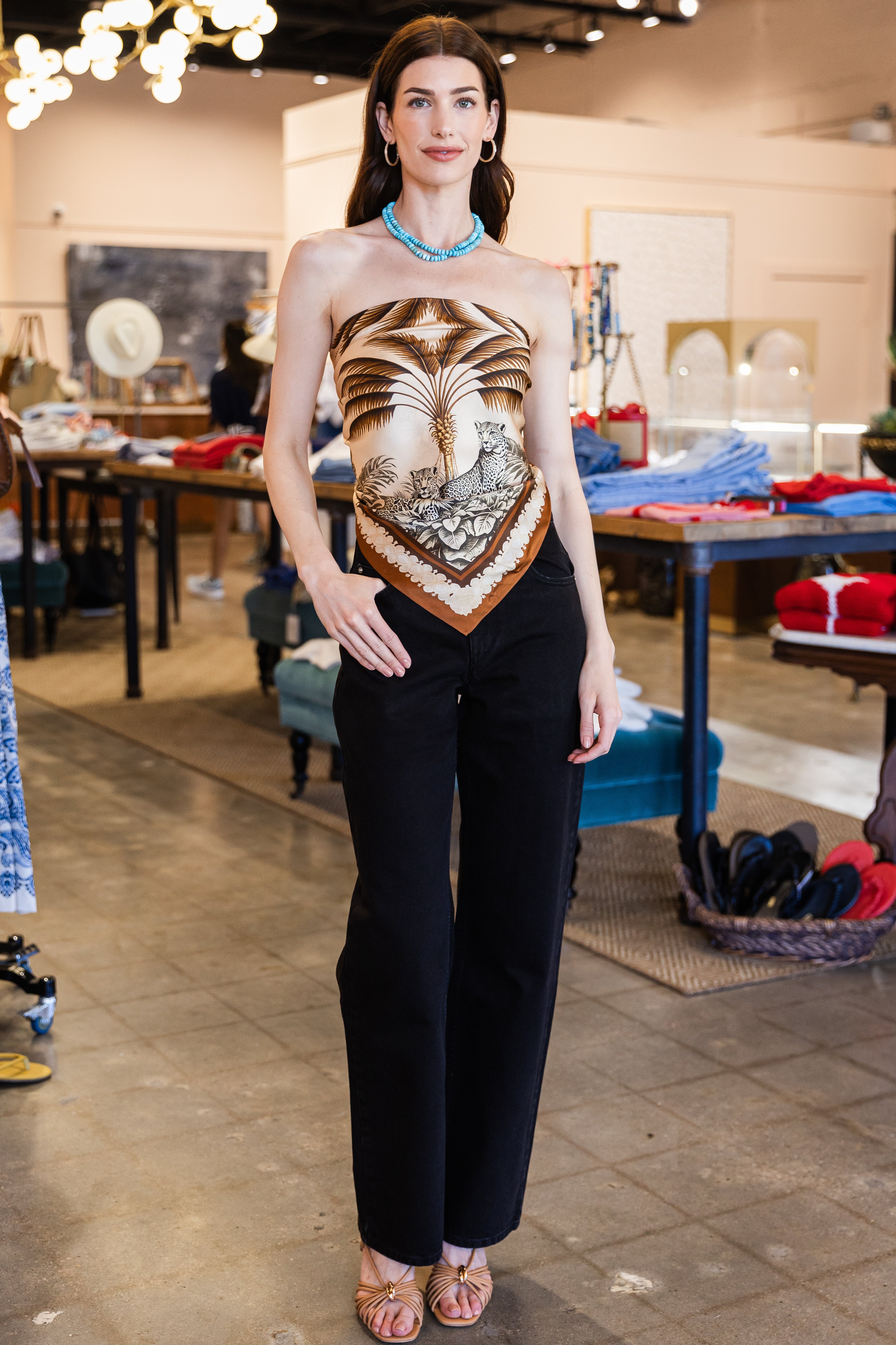 Alivia Top - Ochre Palma