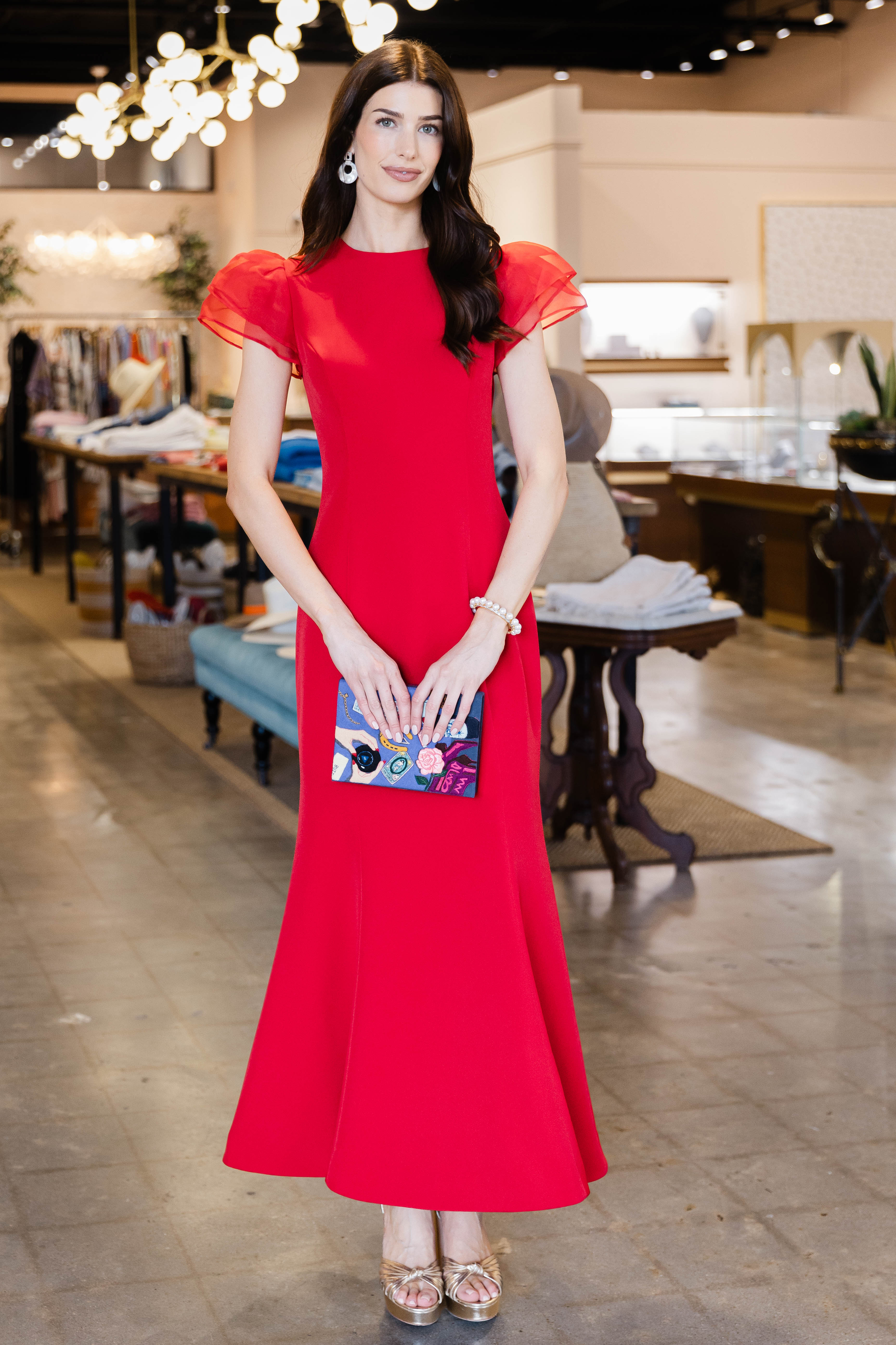 Sofia Puff Sleeve Maxi Dress - Vermilion