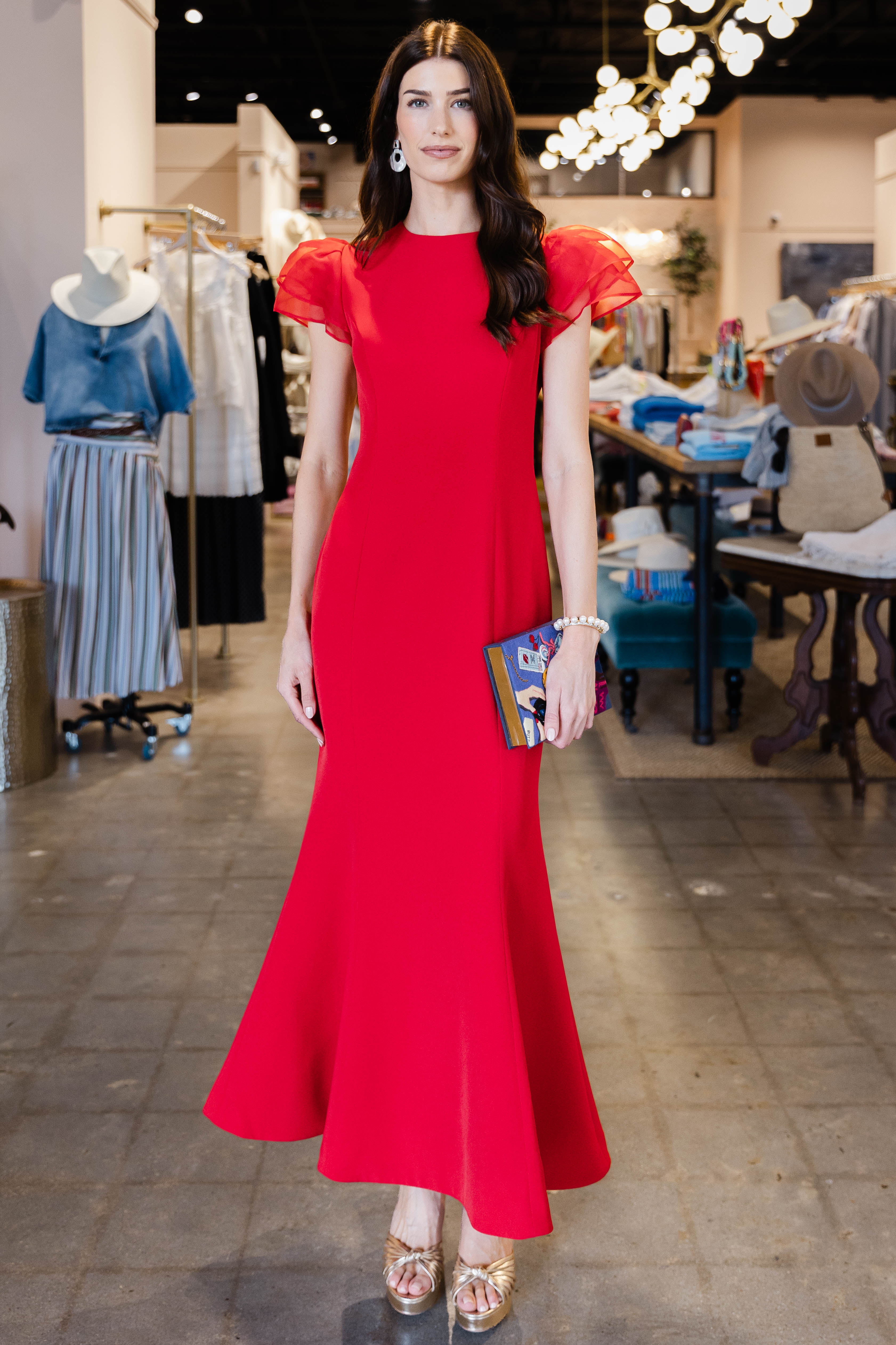 Sofia Puff Sleeve Maxi Dress - Vermilion