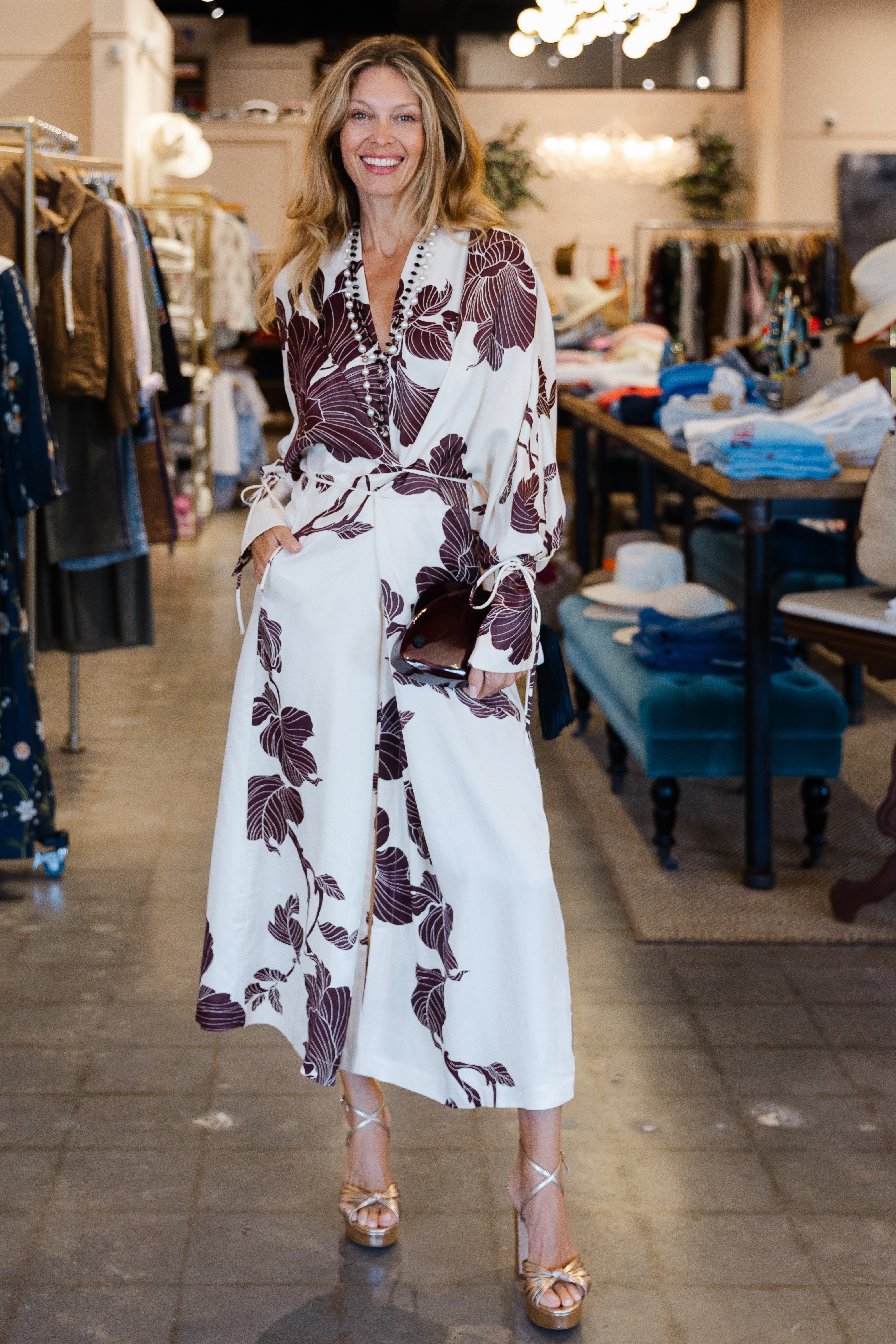 Gobi Kimono - Brown/White