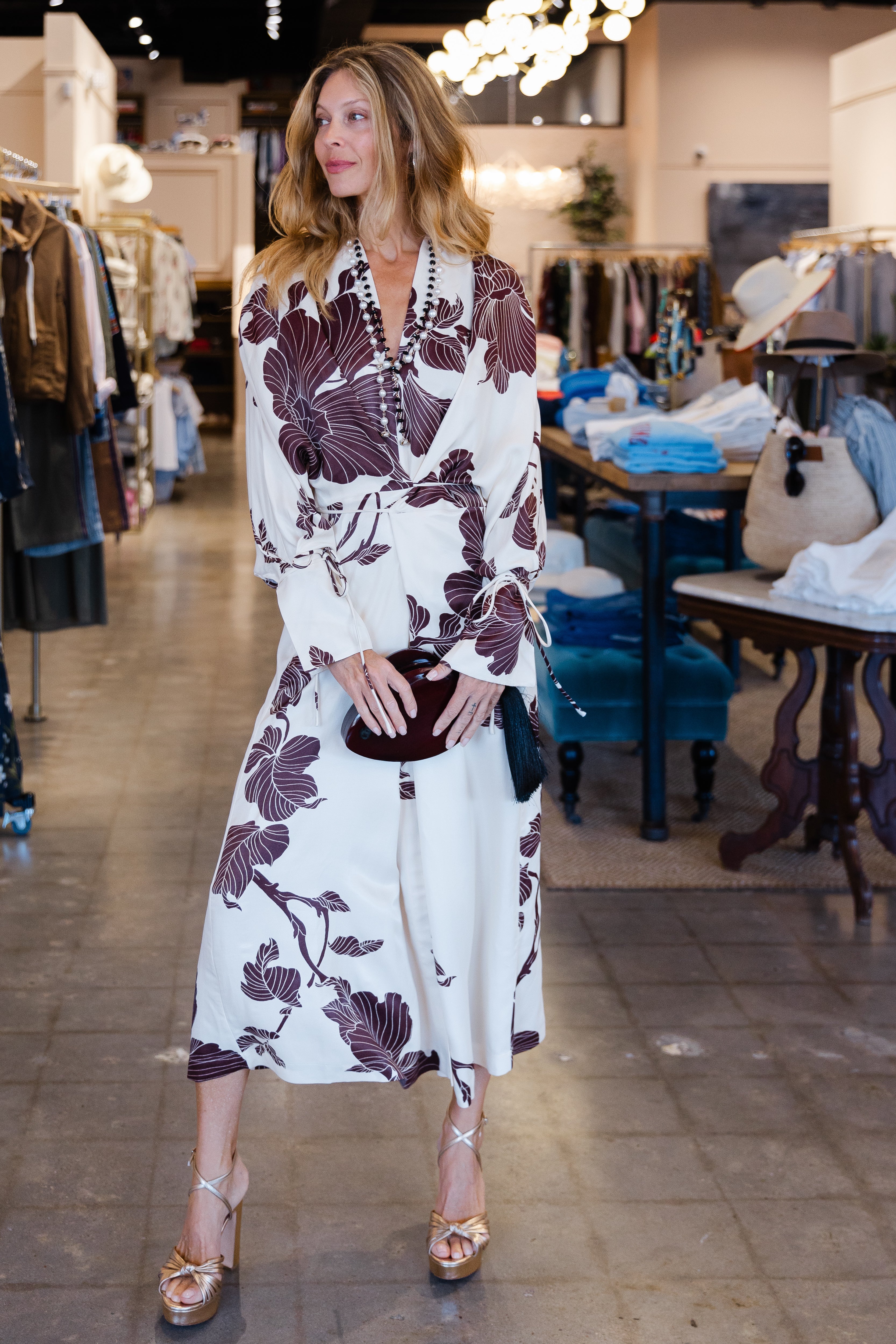 Gobi Kimono - Brown/White
