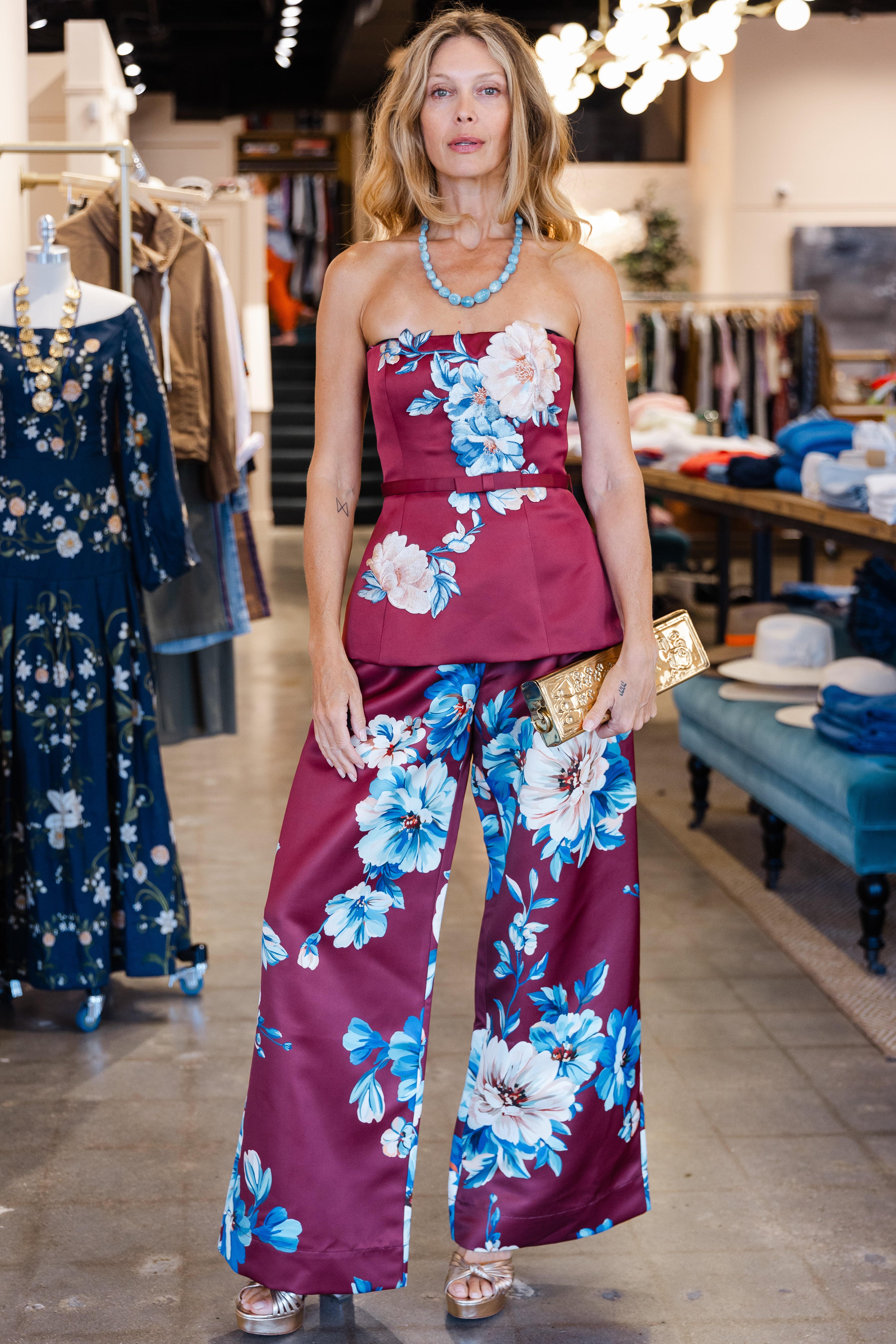 Elisha Wide Leg Pants- Cosmos Print