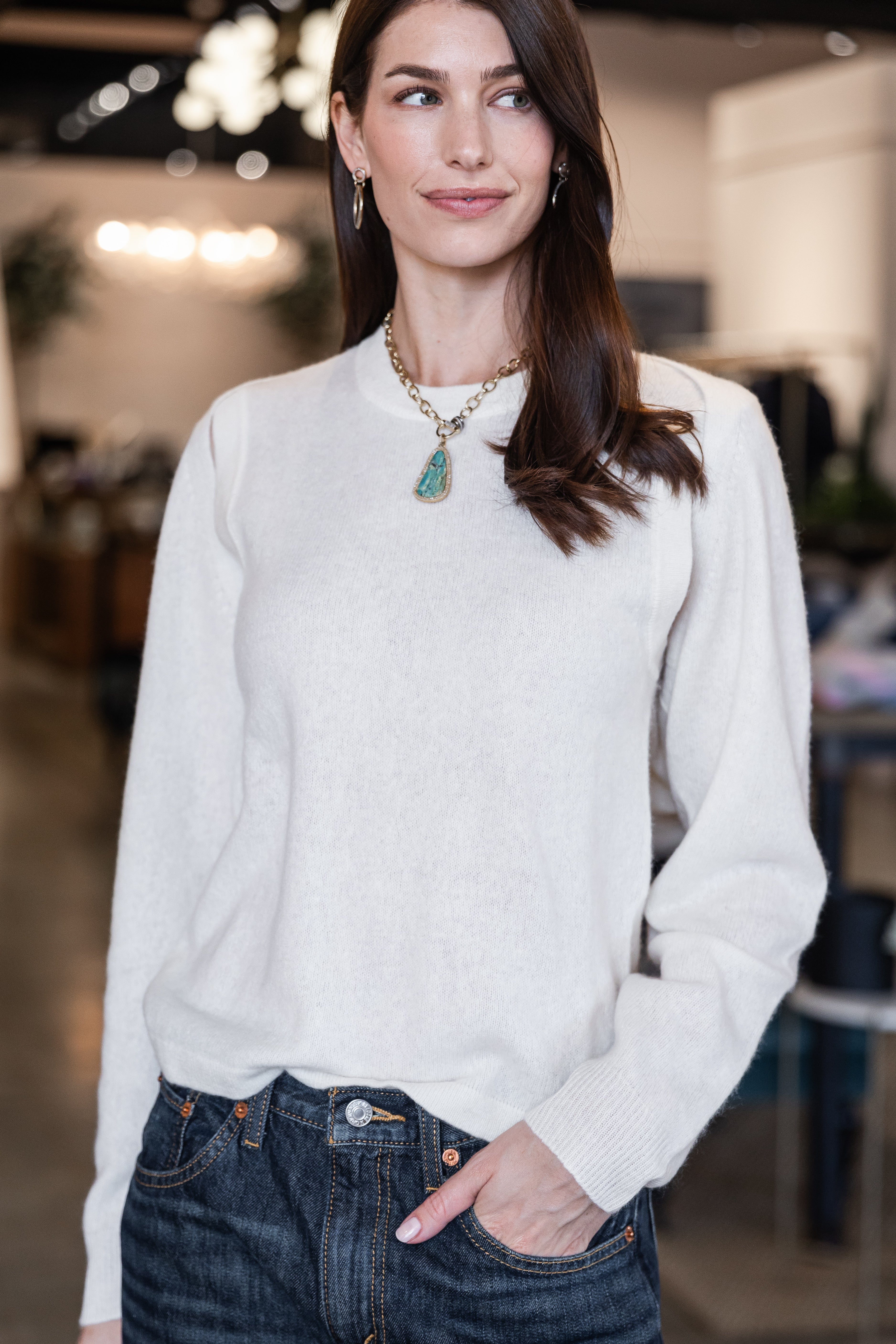 Coastal Cashmere Cardigan - White