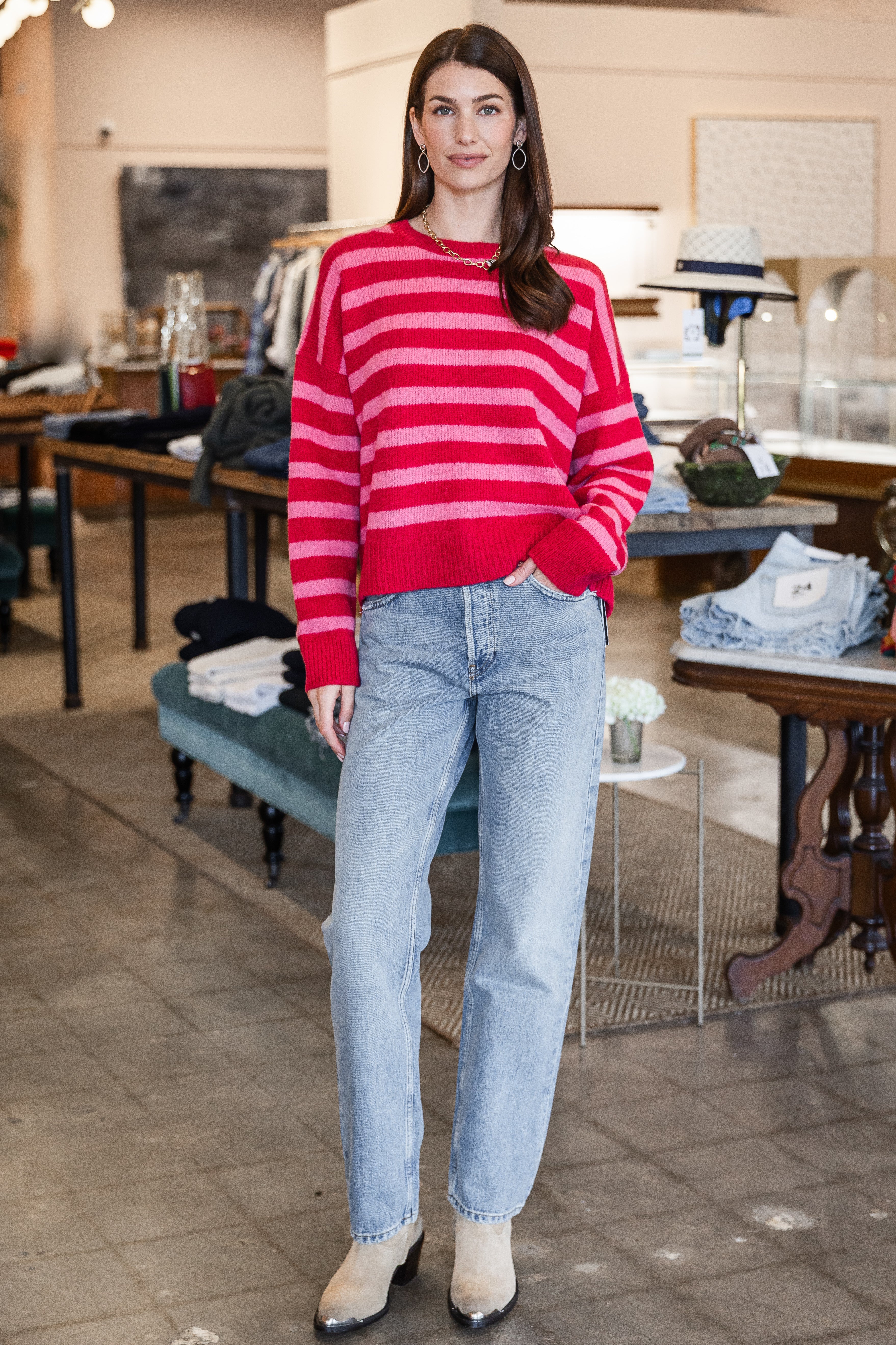 Lela Sweater - Red Rose