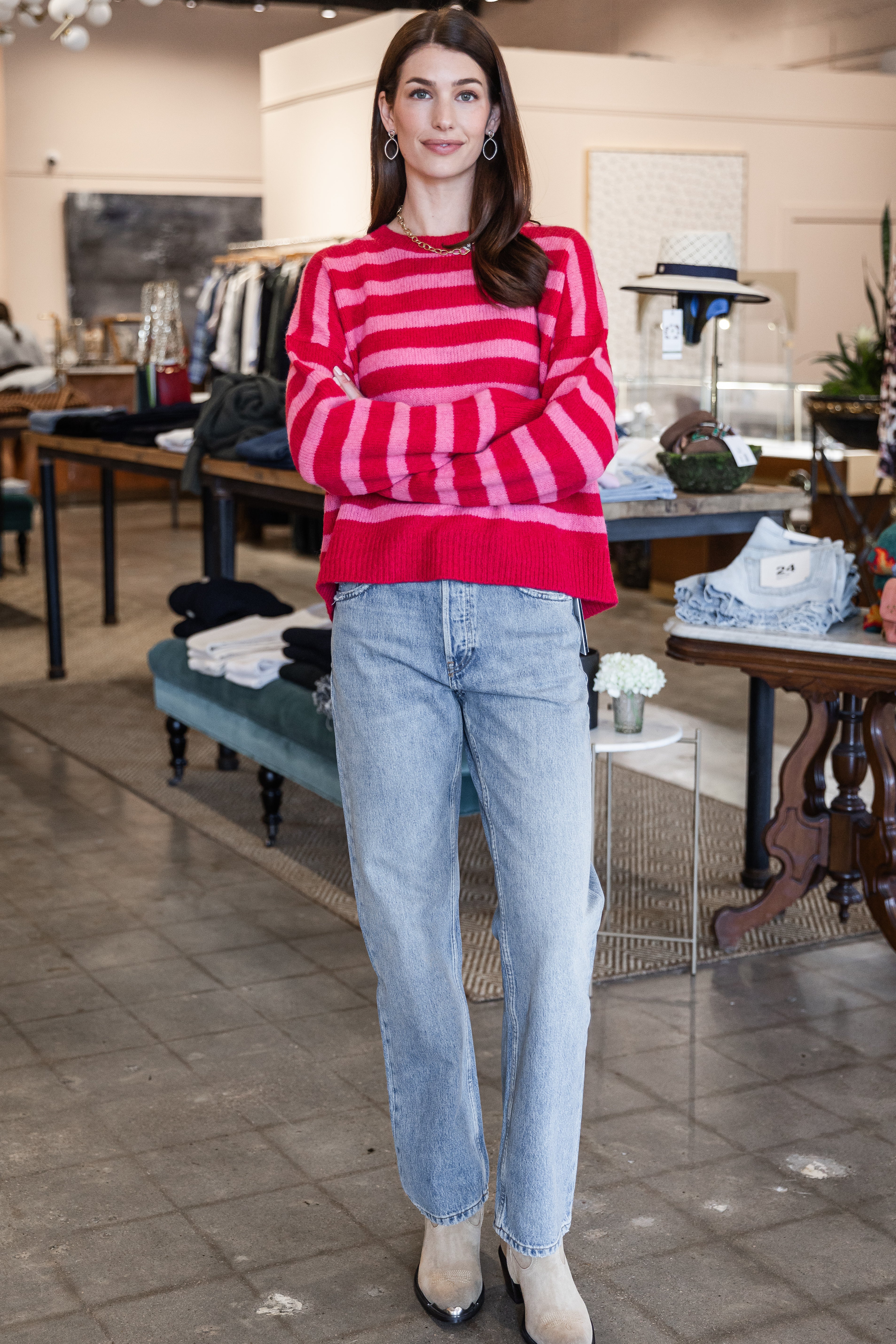 Lela Sweater - Red Rose