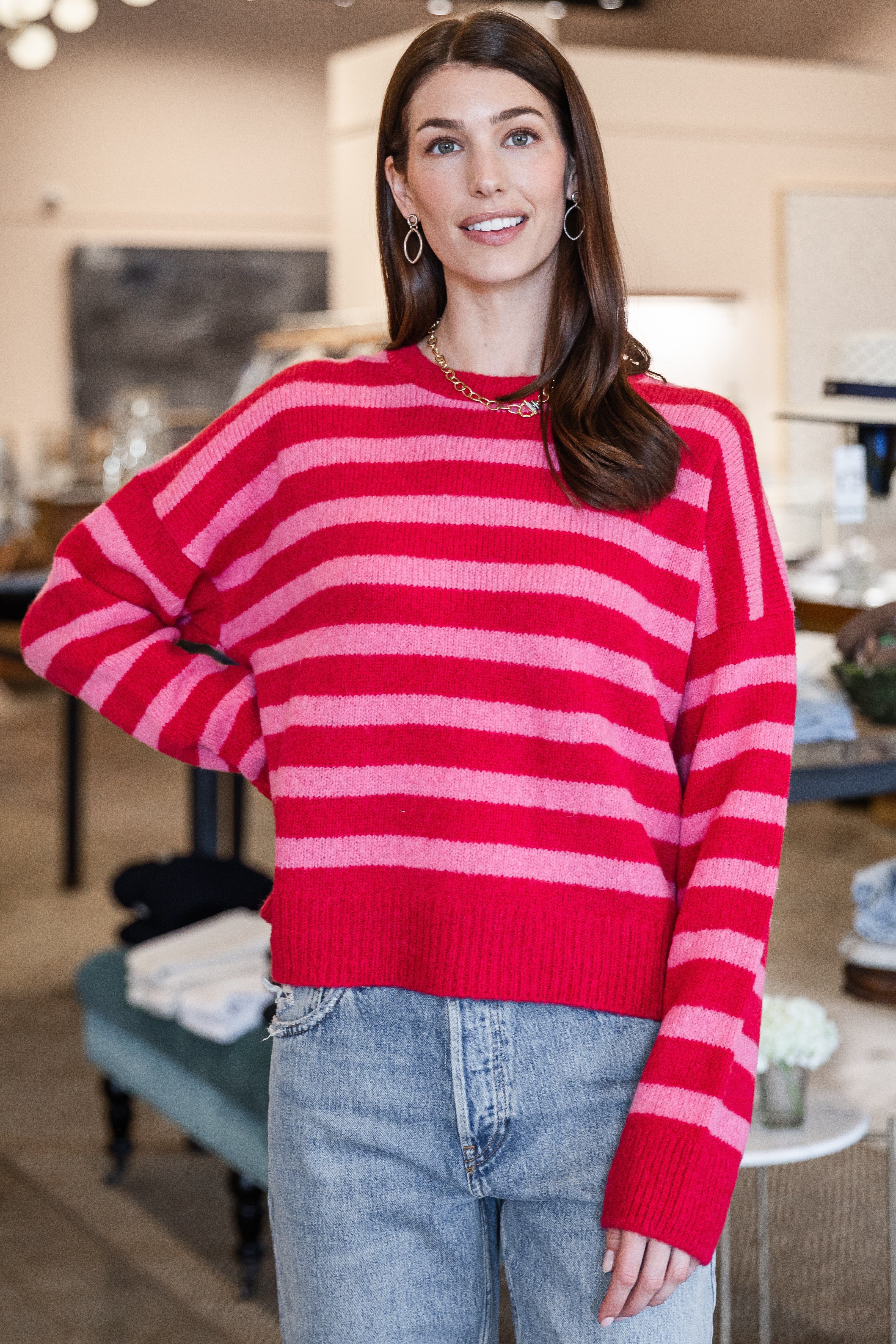 Lela Sweater - Red Rose