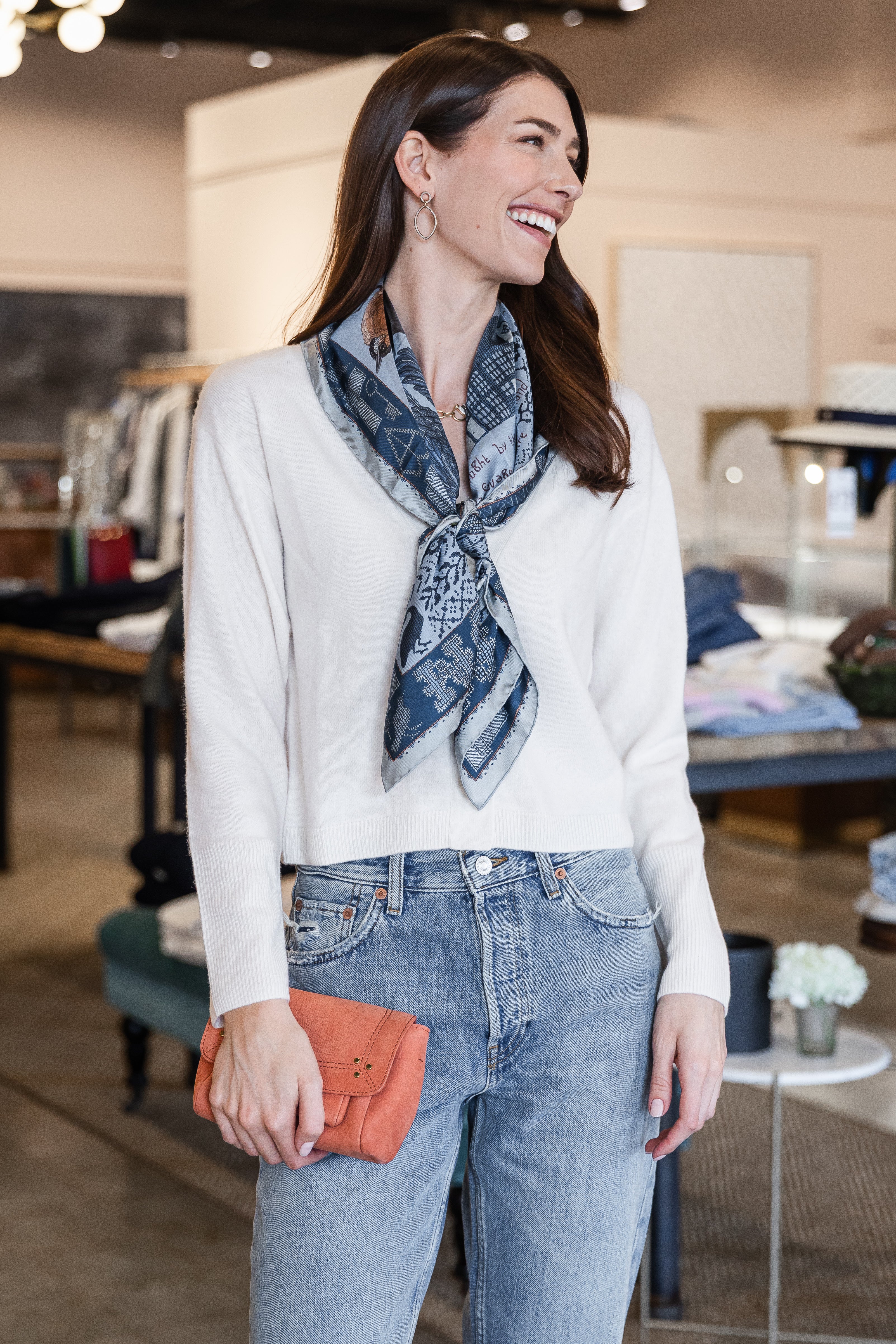 Cashmere Blouson Cardigan - White