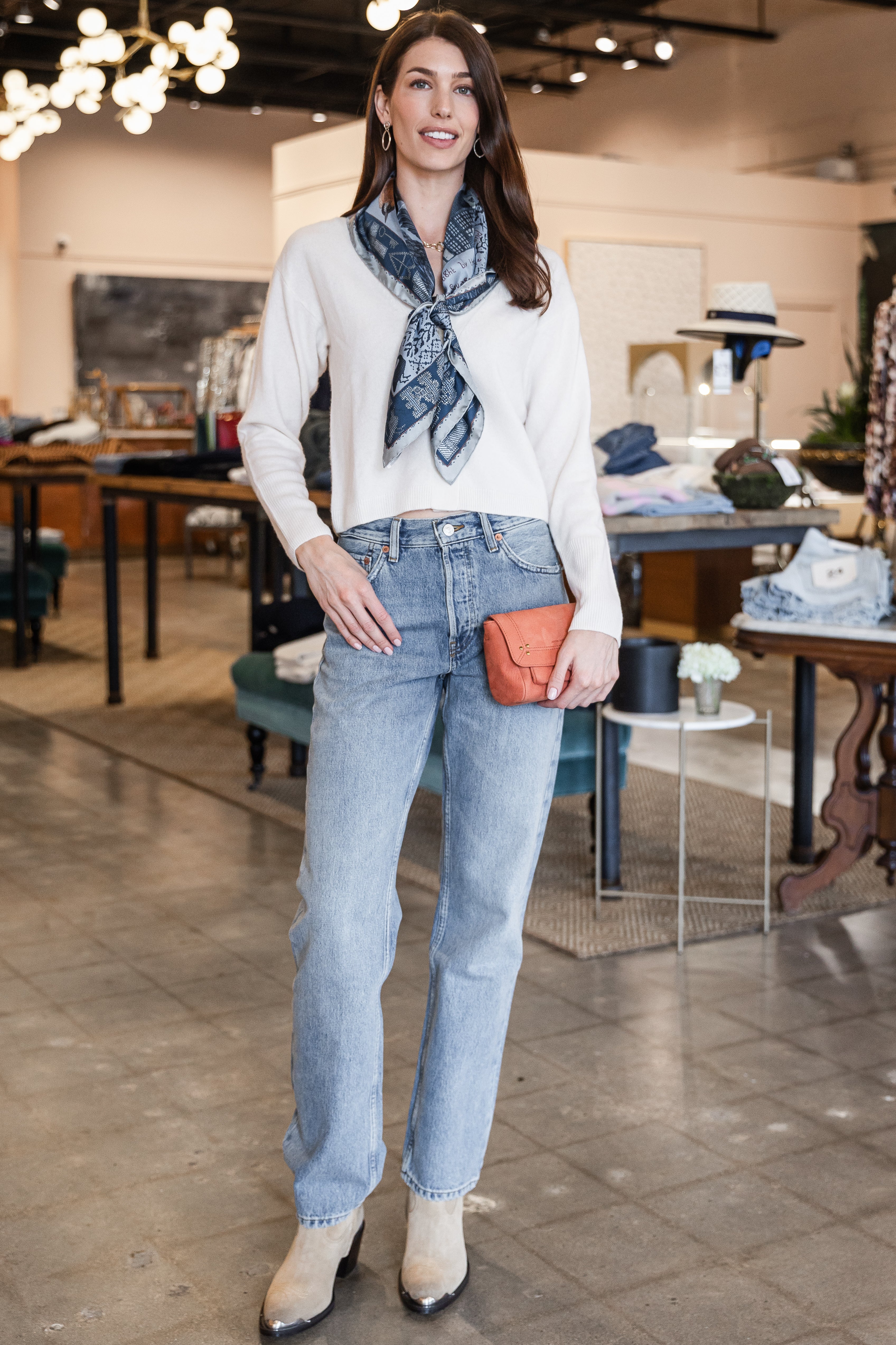 Cashmere Blouson Cardigan - White