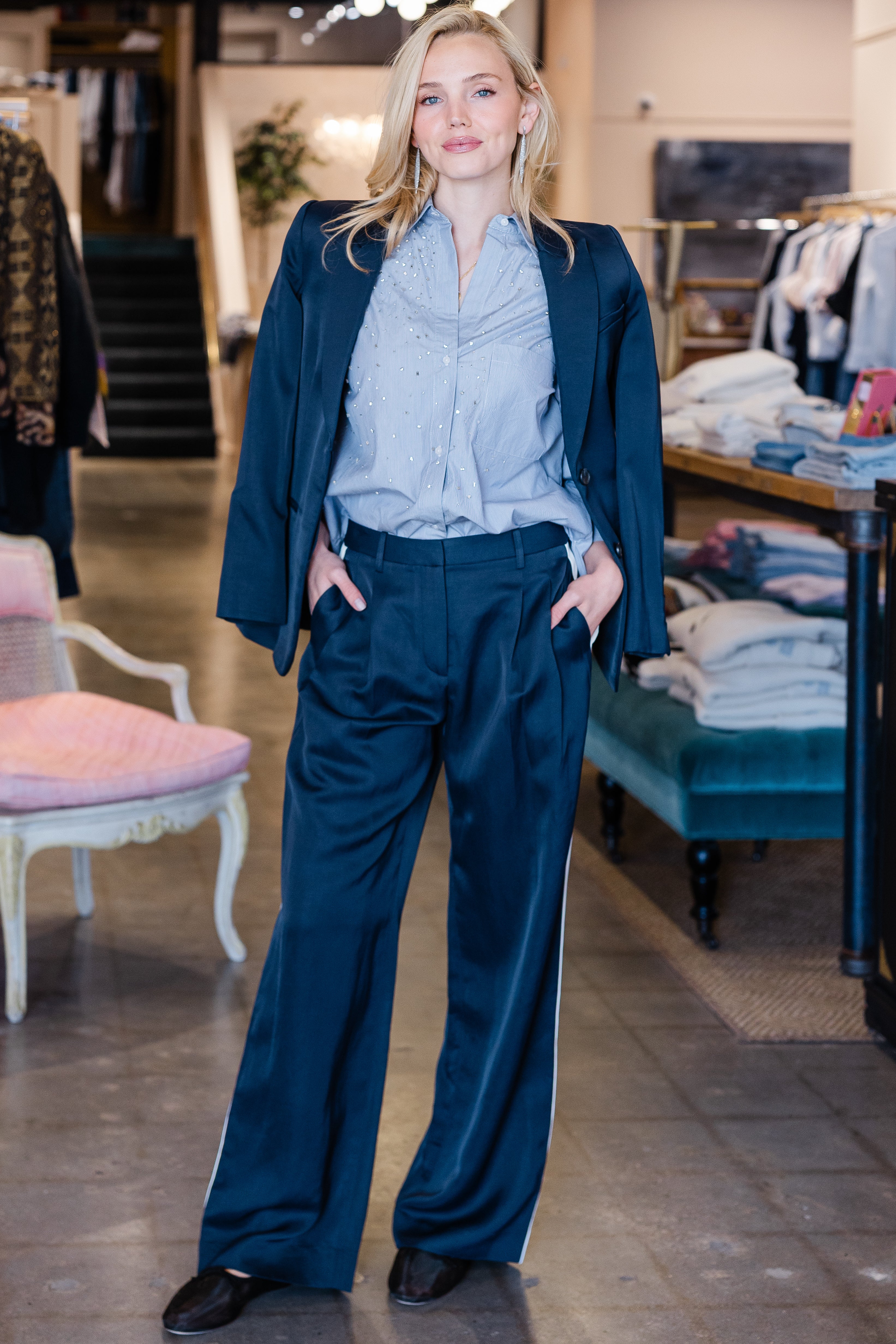 Sulli w Tux Pant - Midnight /Bone