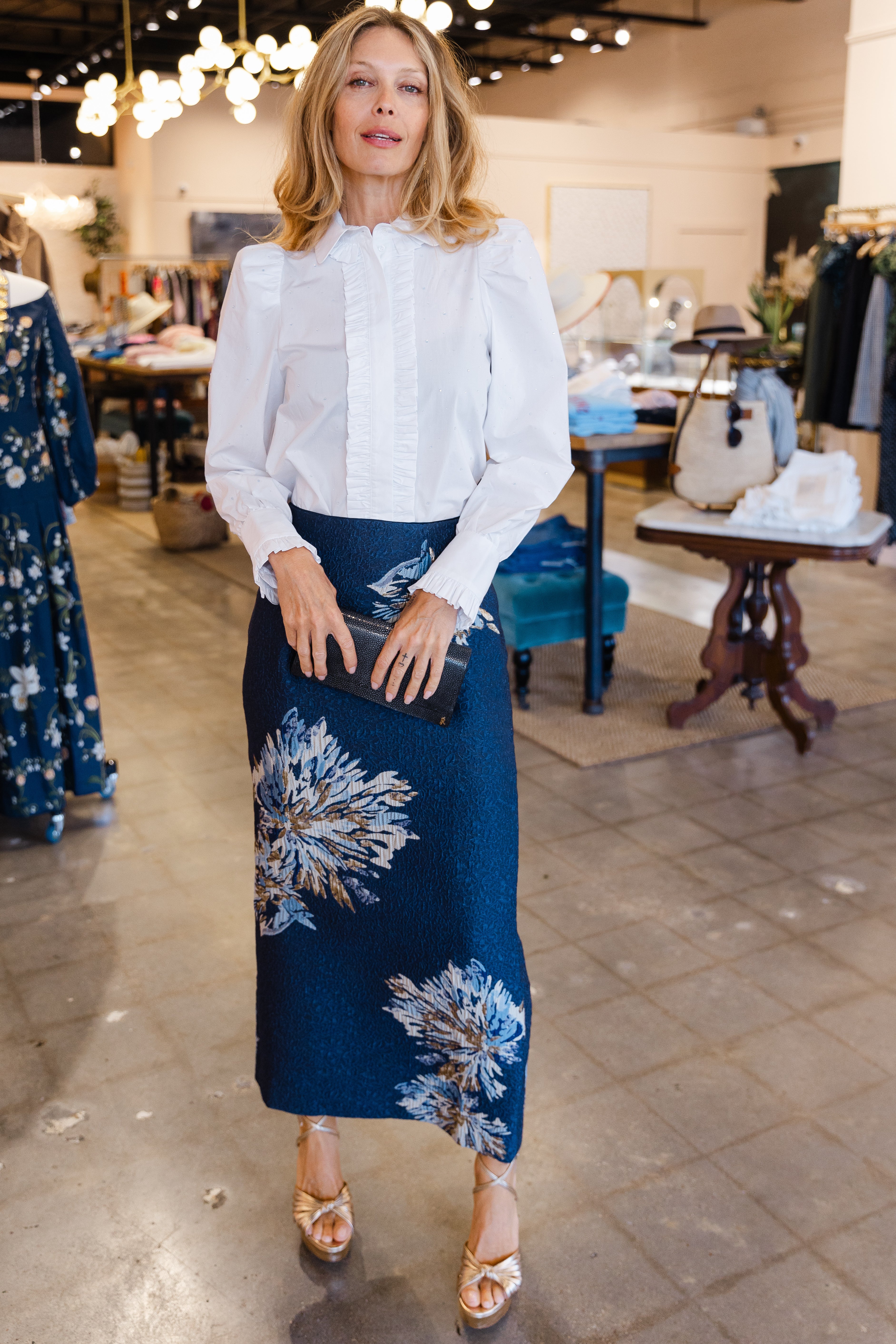 Poplin Shirt With Rhinestones - White