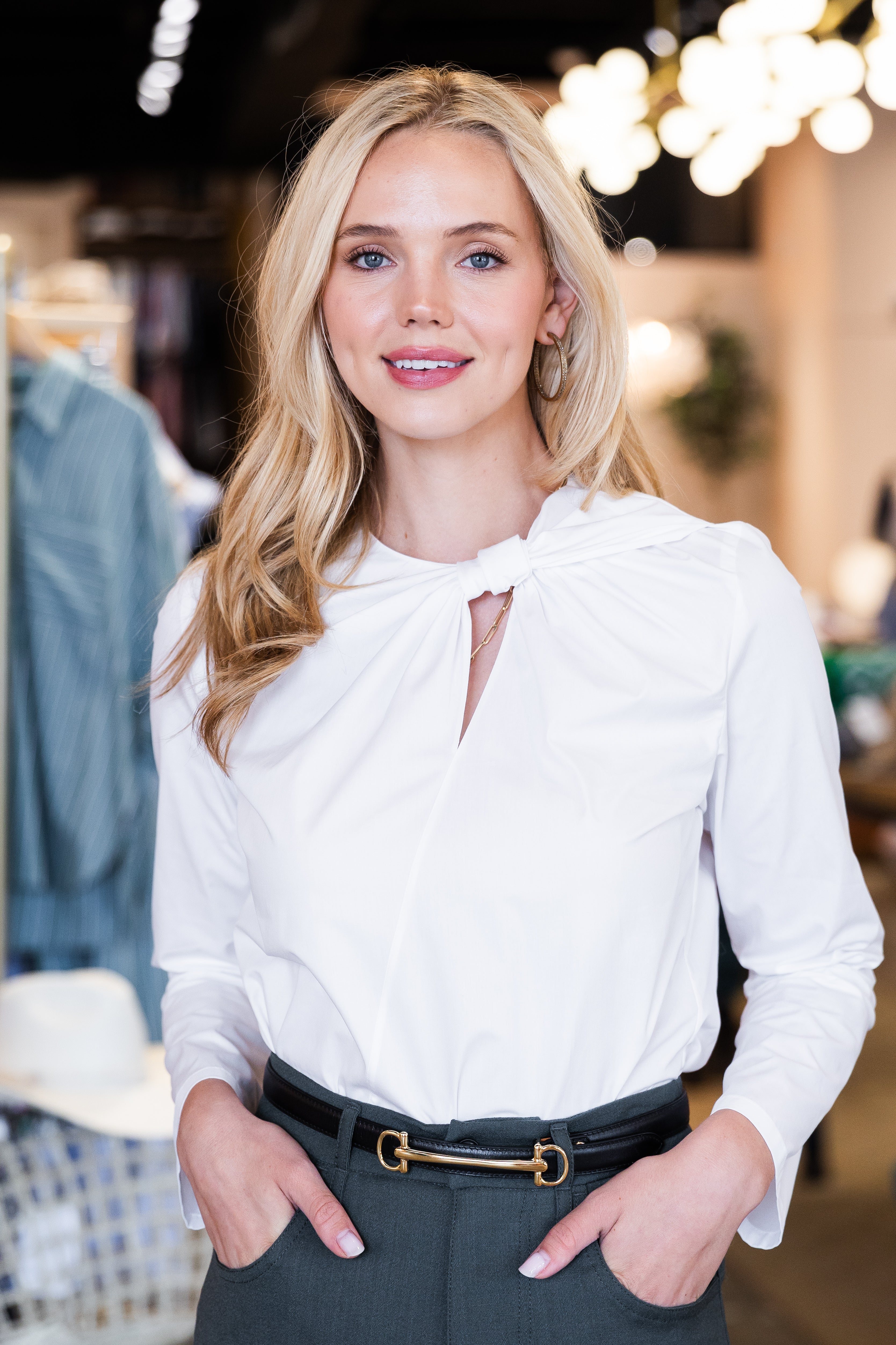 Knotted Front Shirt-White