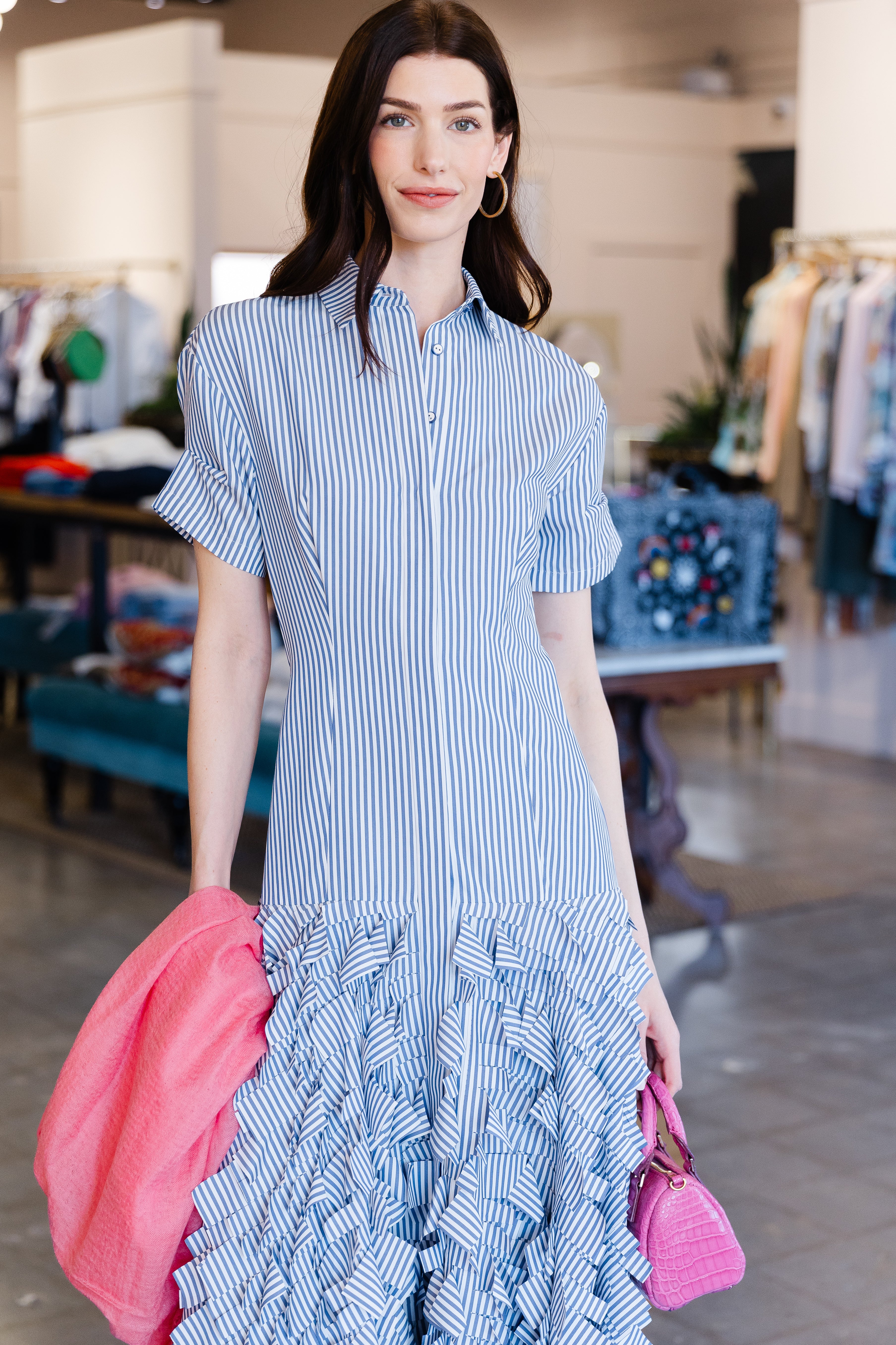 Lorelai Dress - Blue Stripe