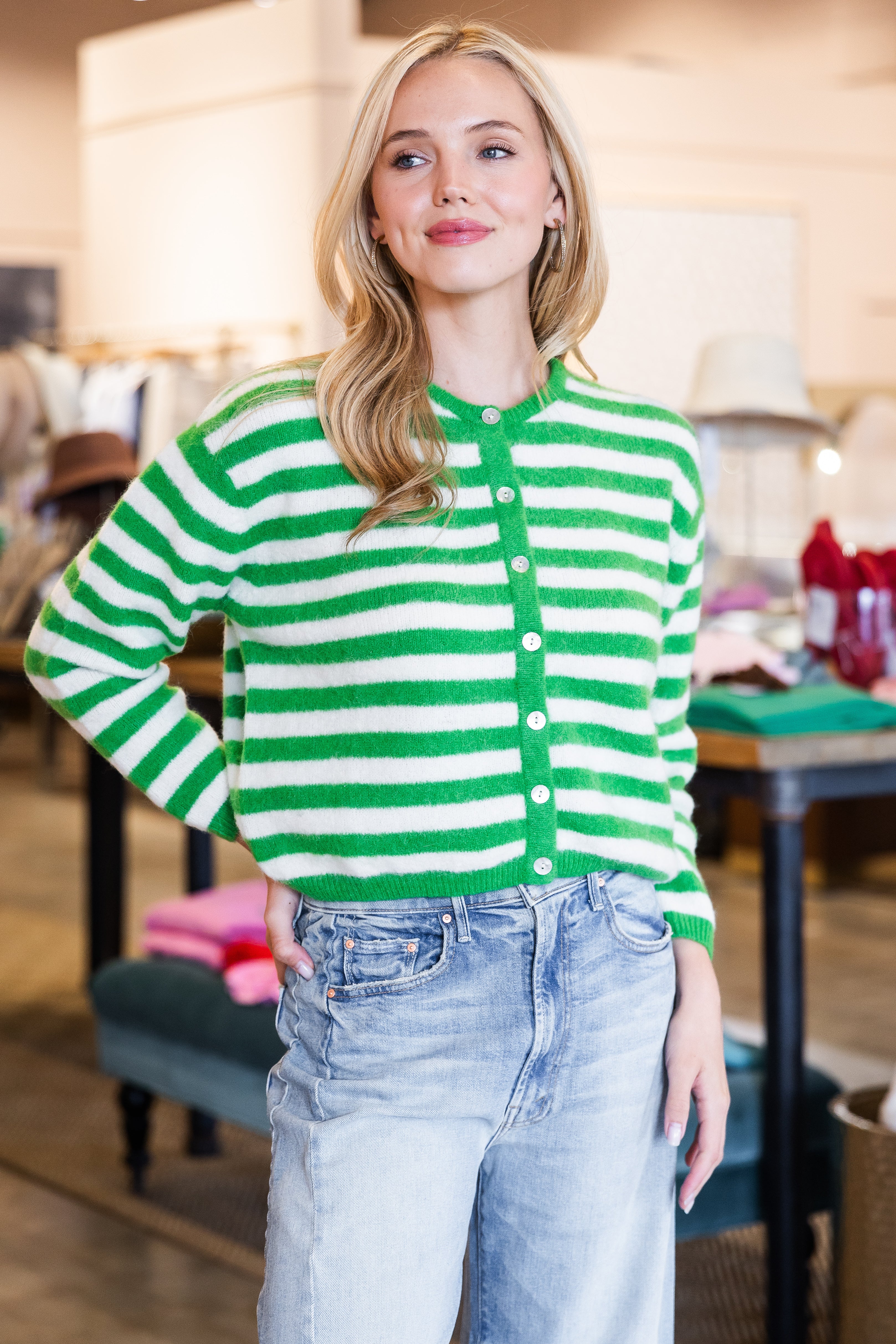 Vitow 19 Sweater - Trefle Raye Blanc