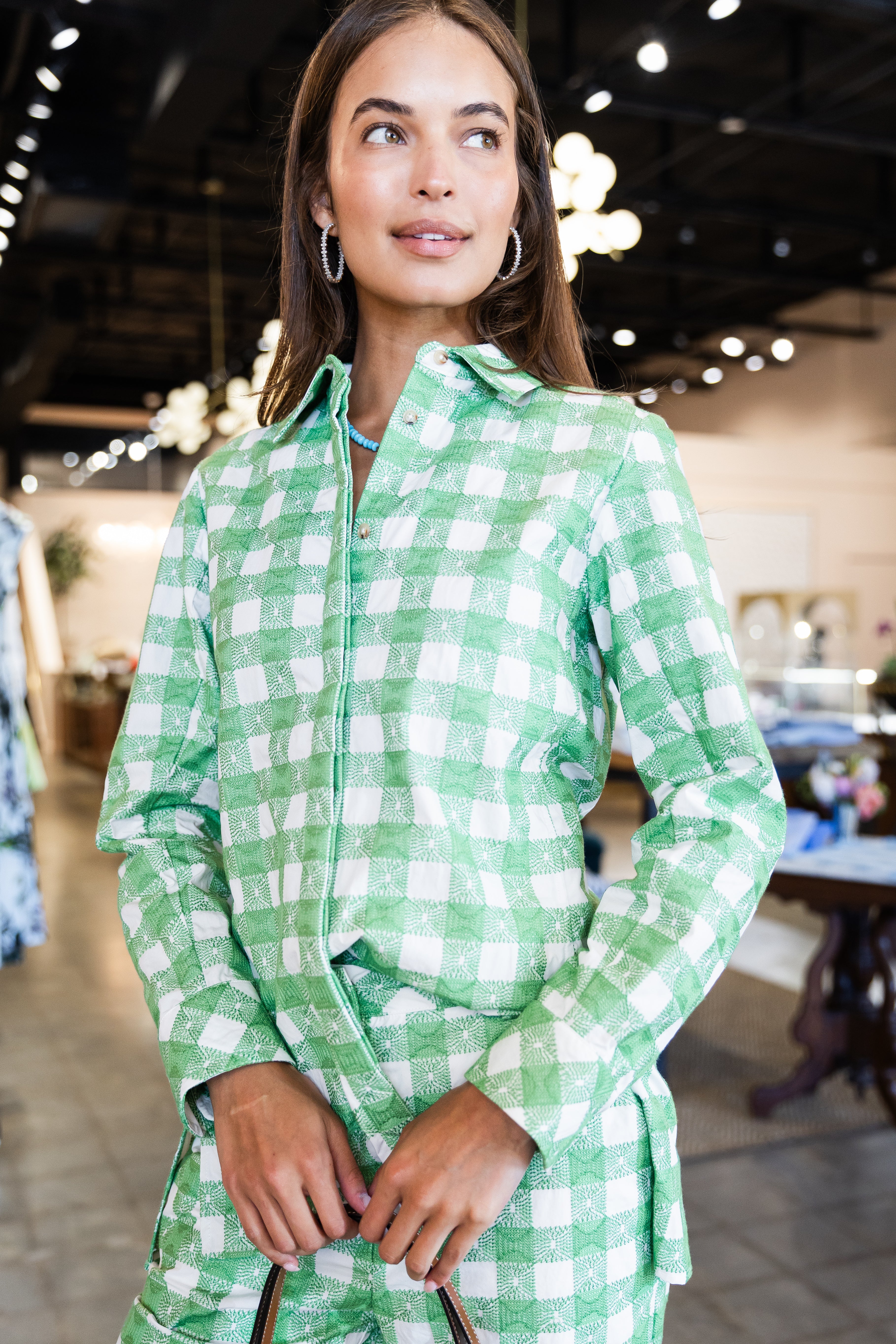 Oversized Button Down - Grass Green
