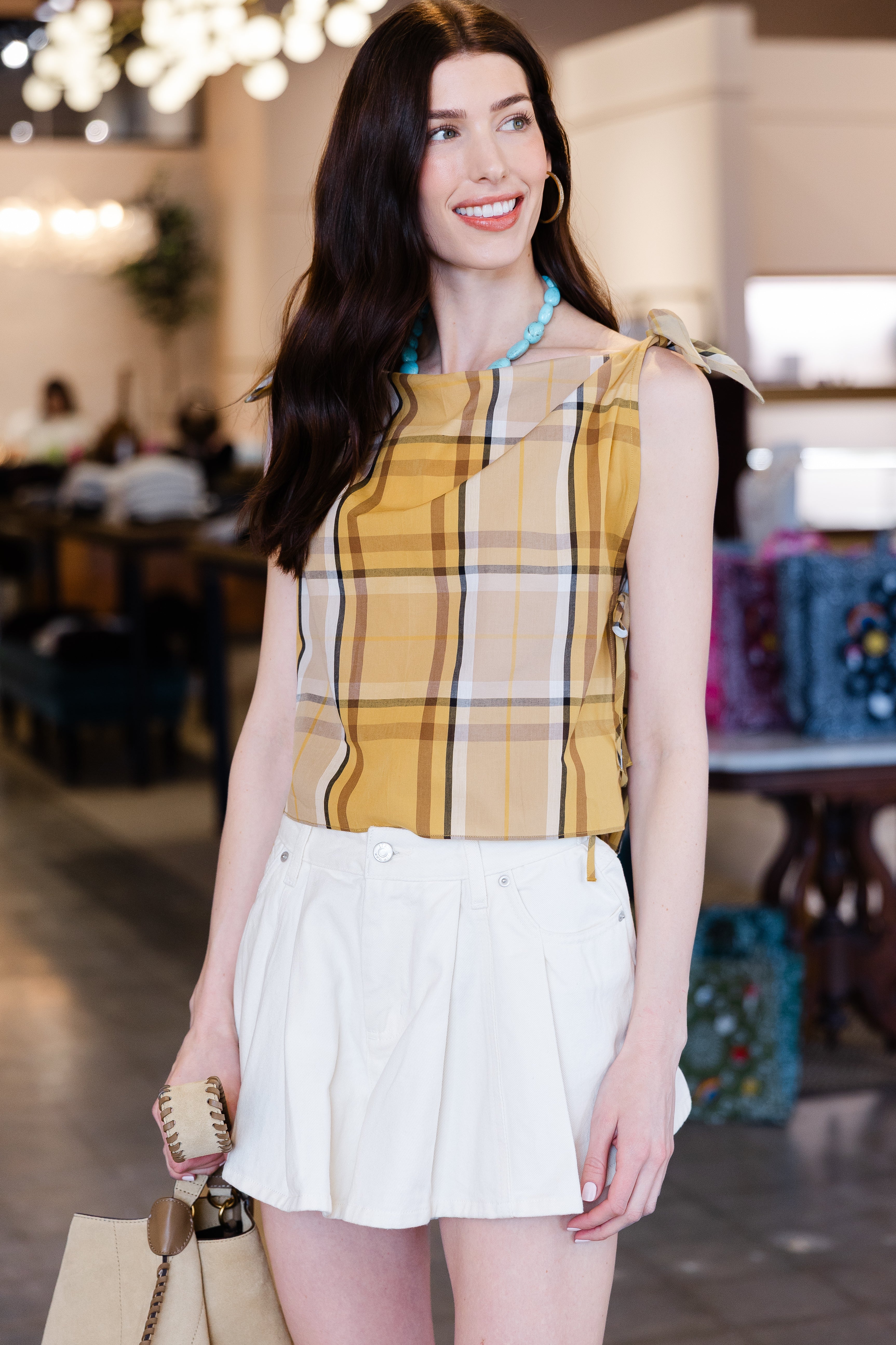 Stasia Denim Jean Shorts - Cream