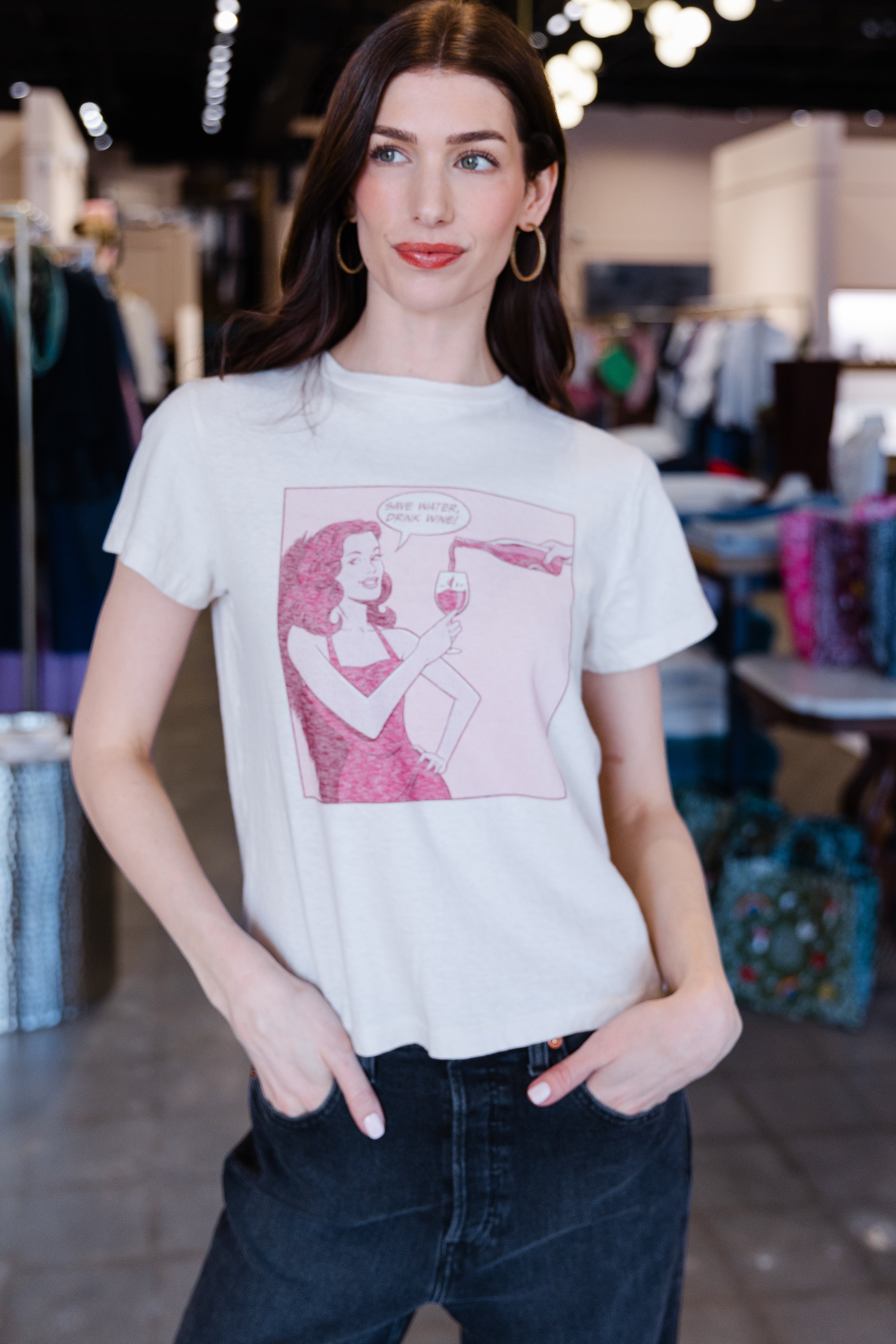 Classic Tee Drink Wine - Vintage White