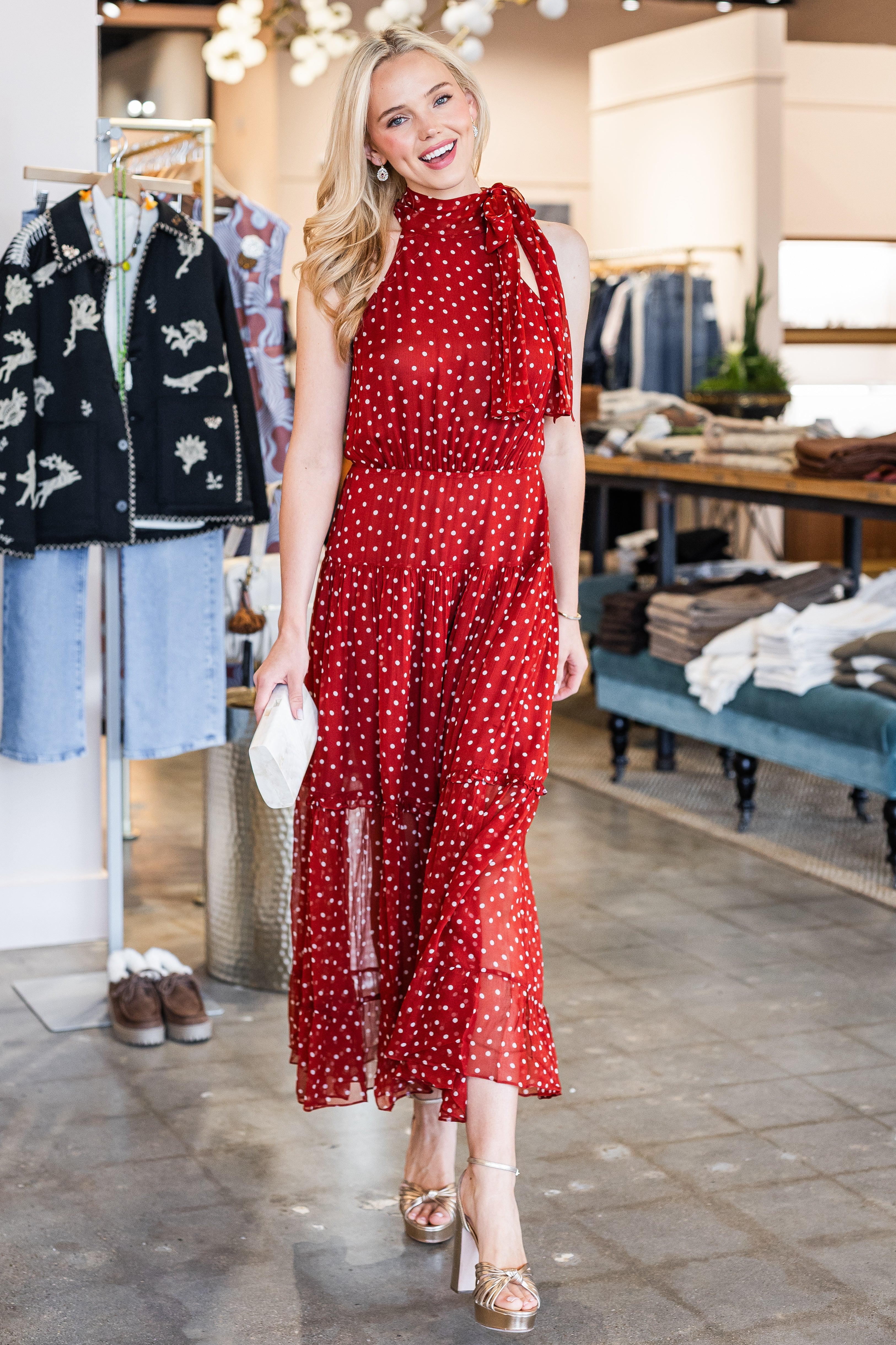 Abi Dress - Layla Dot Red