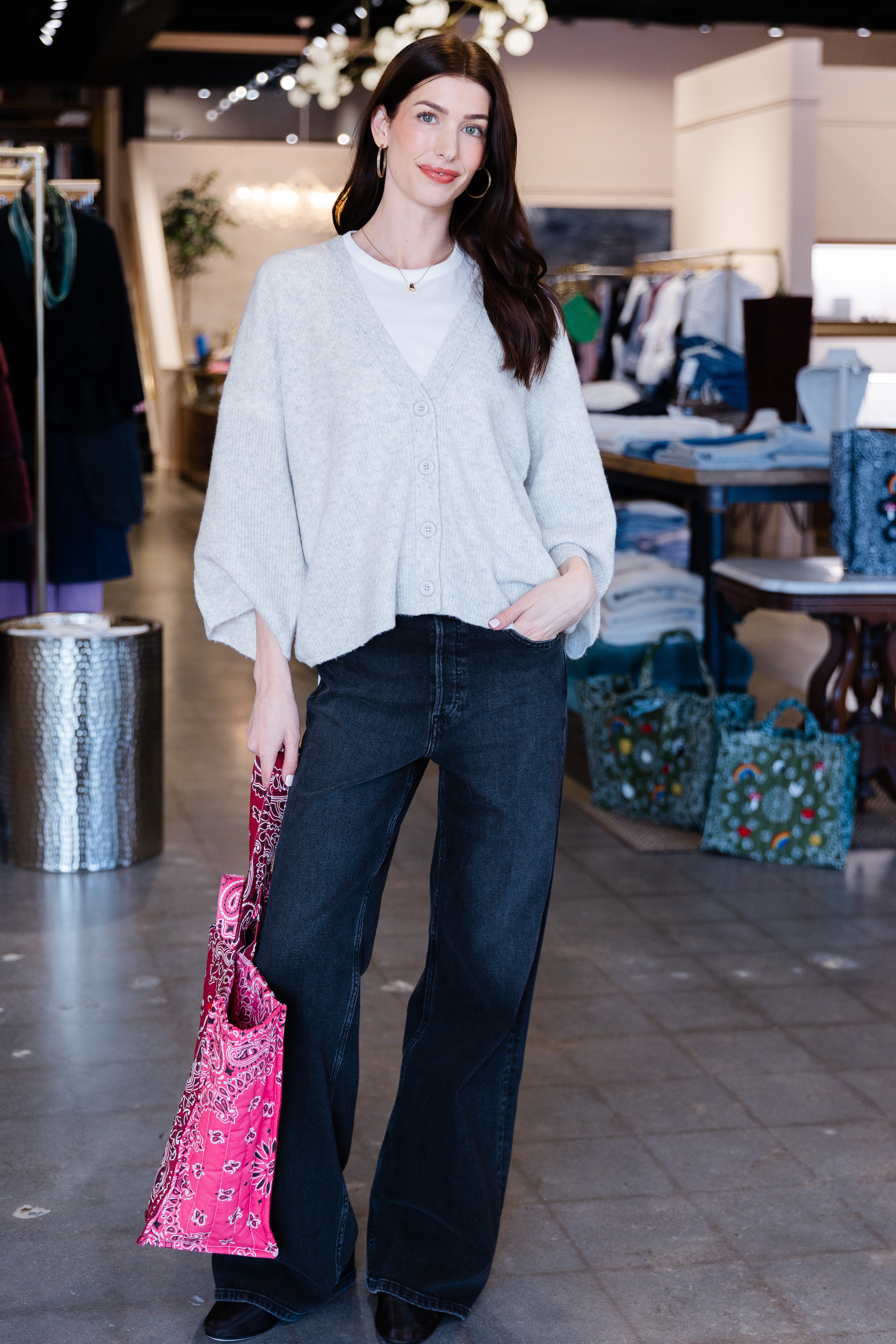 Damsville 19 Cardigan - Gris Chine