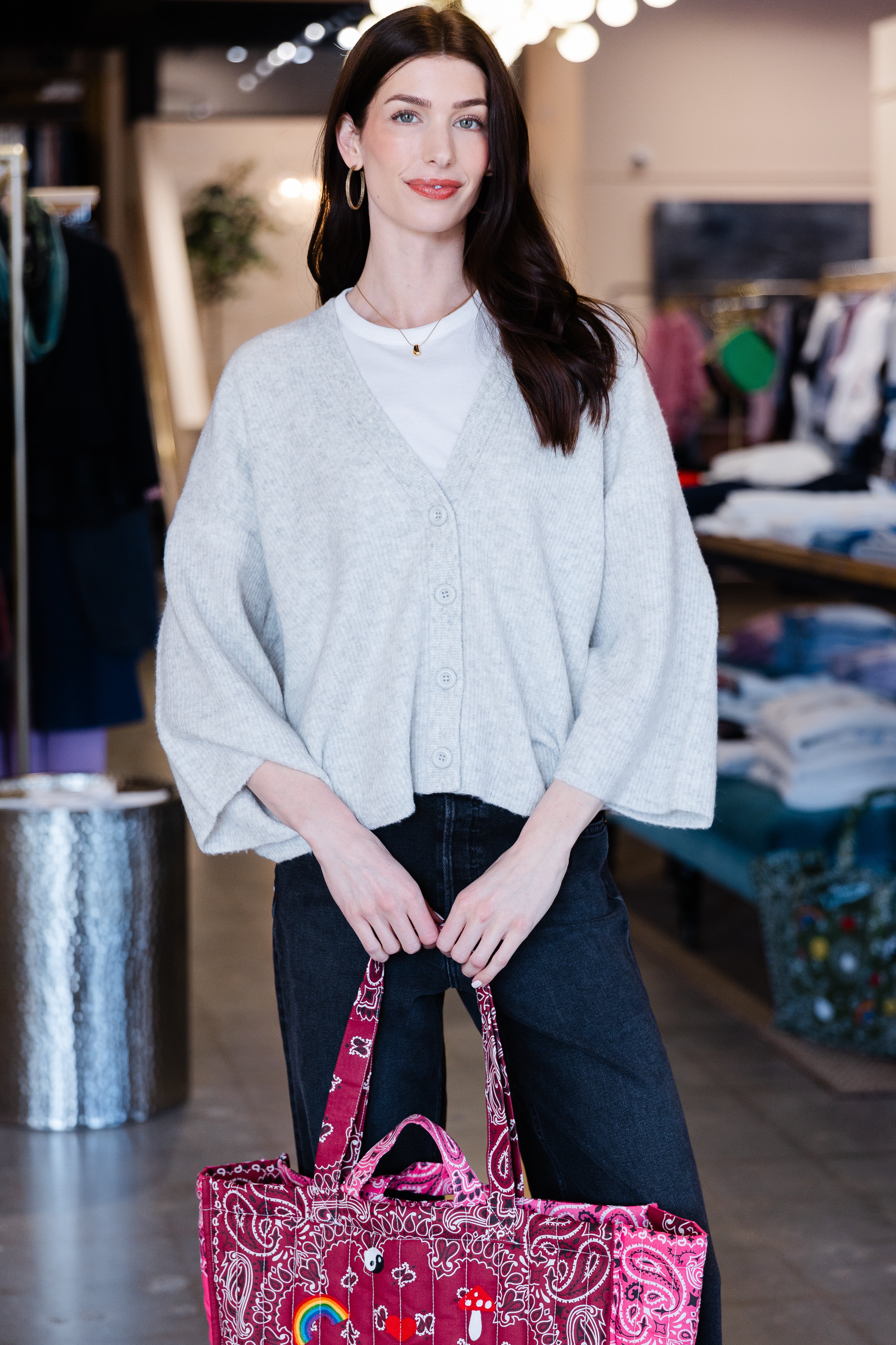 Damsville 19 Cardigan - Gris Chine