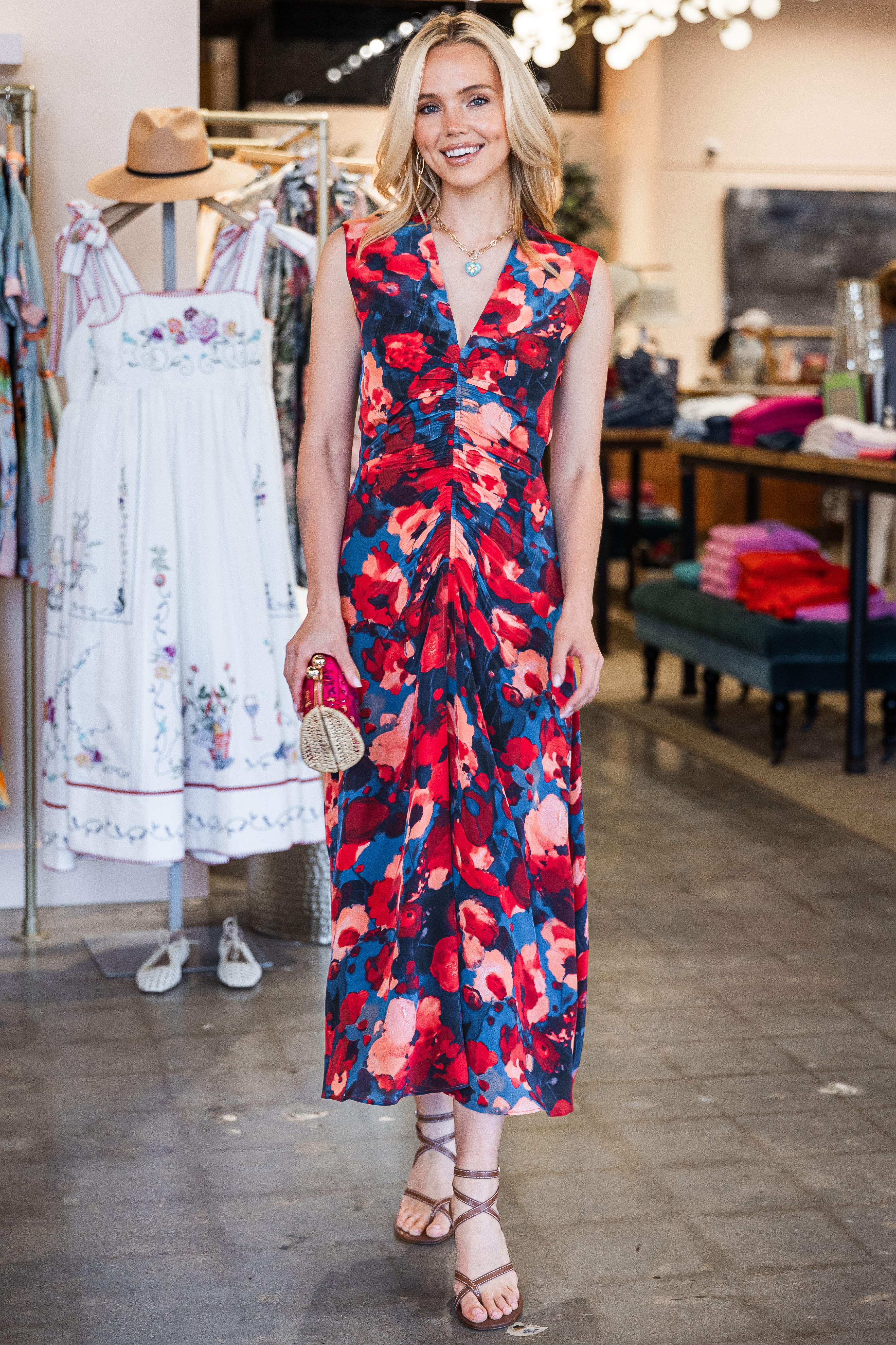 Liniers Tora Midi Dress - Red