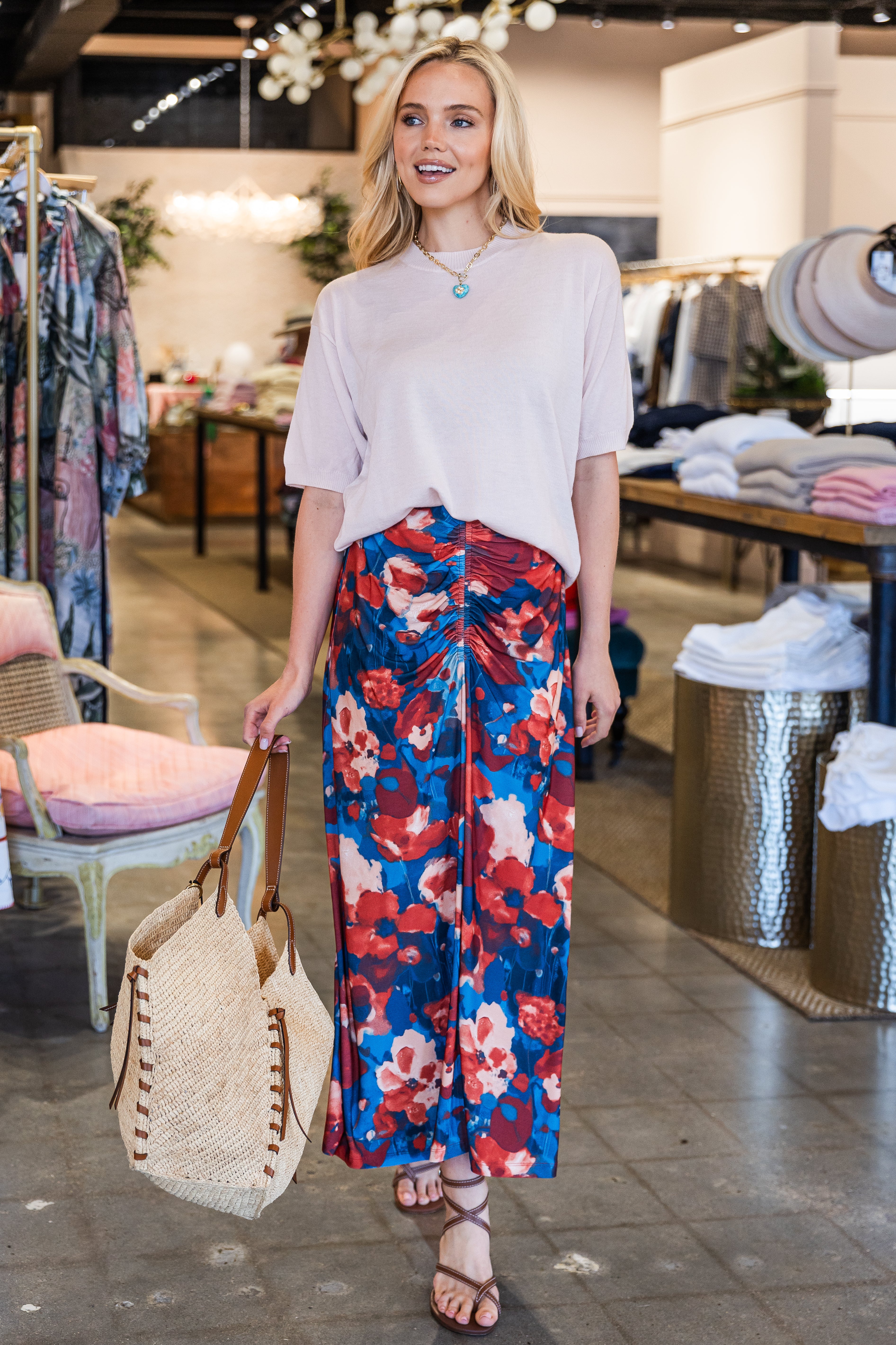 Liniers Anna Midi Skirt - Red