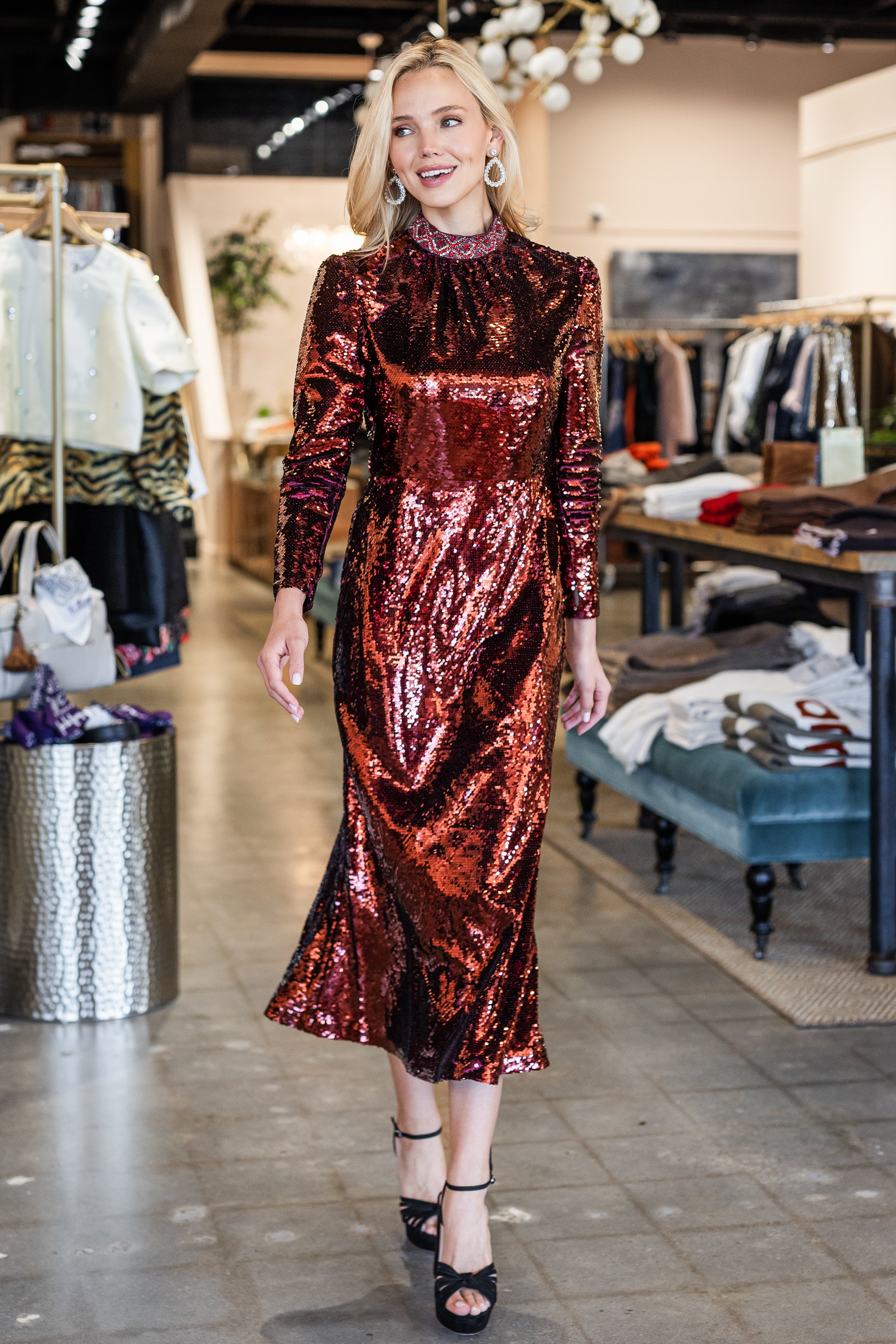 Jenna Dress - Deep Garnet
