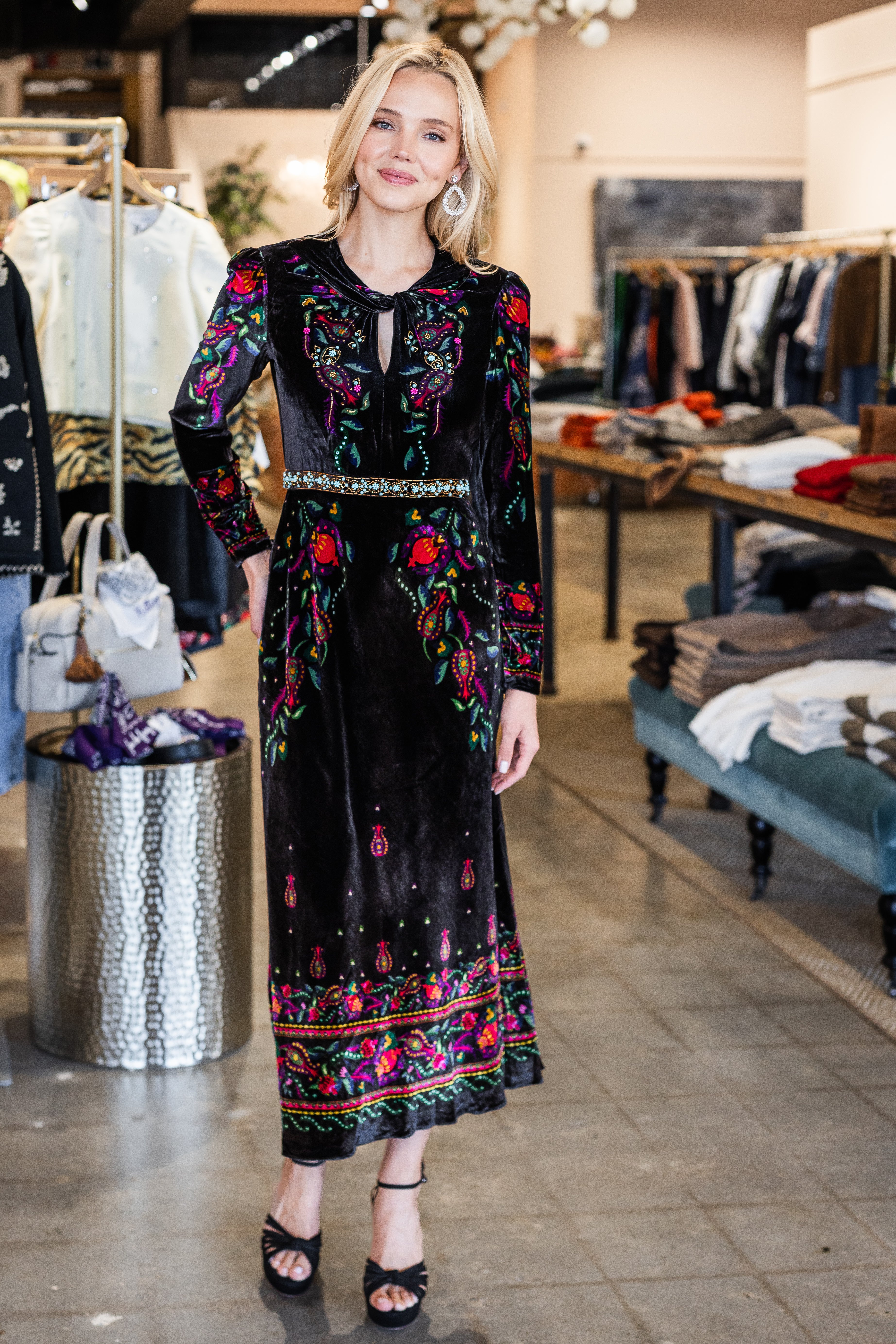 Claudia Midi Velvet Dress - Budapest Jewel