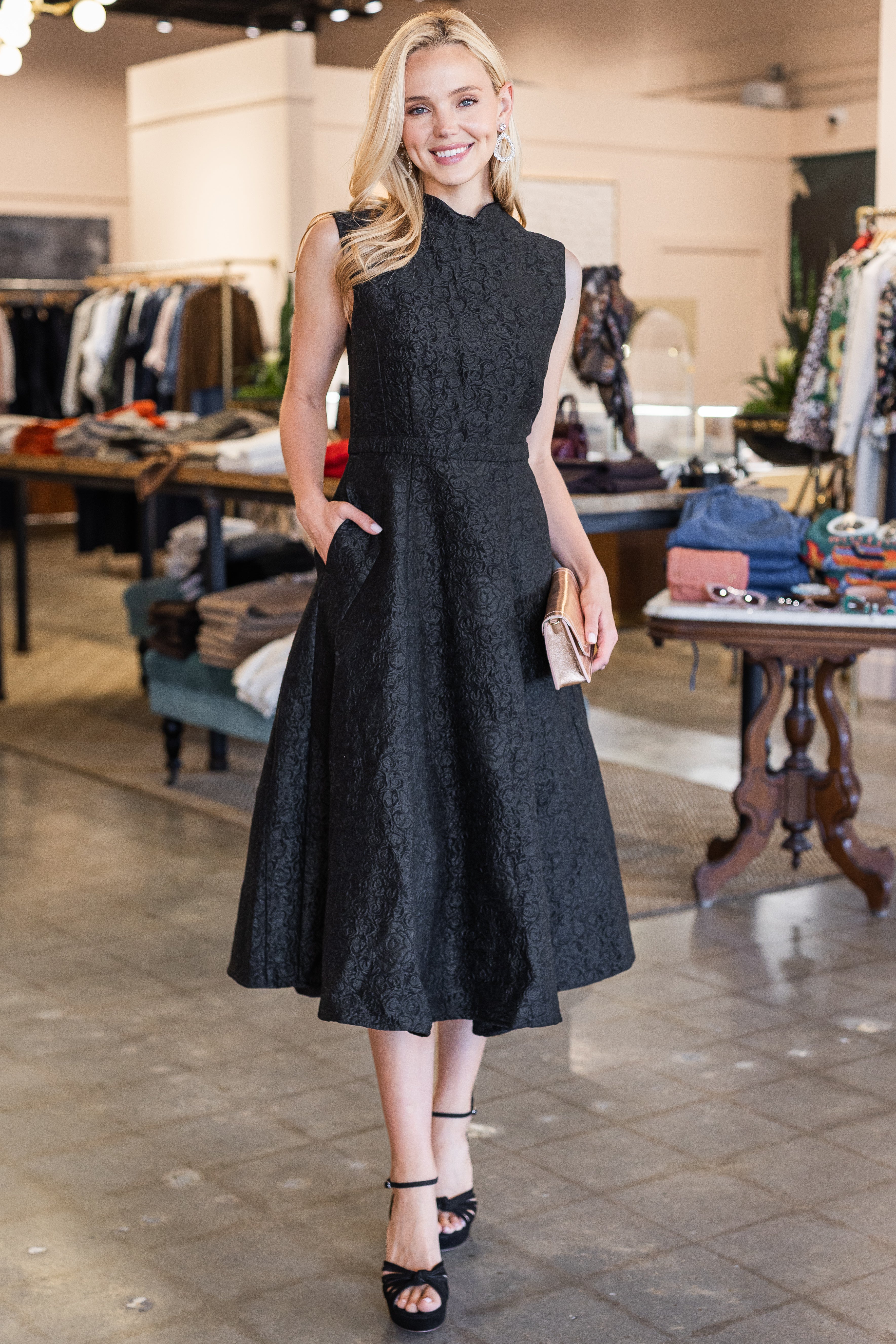 Flora Dress - Noir Rose