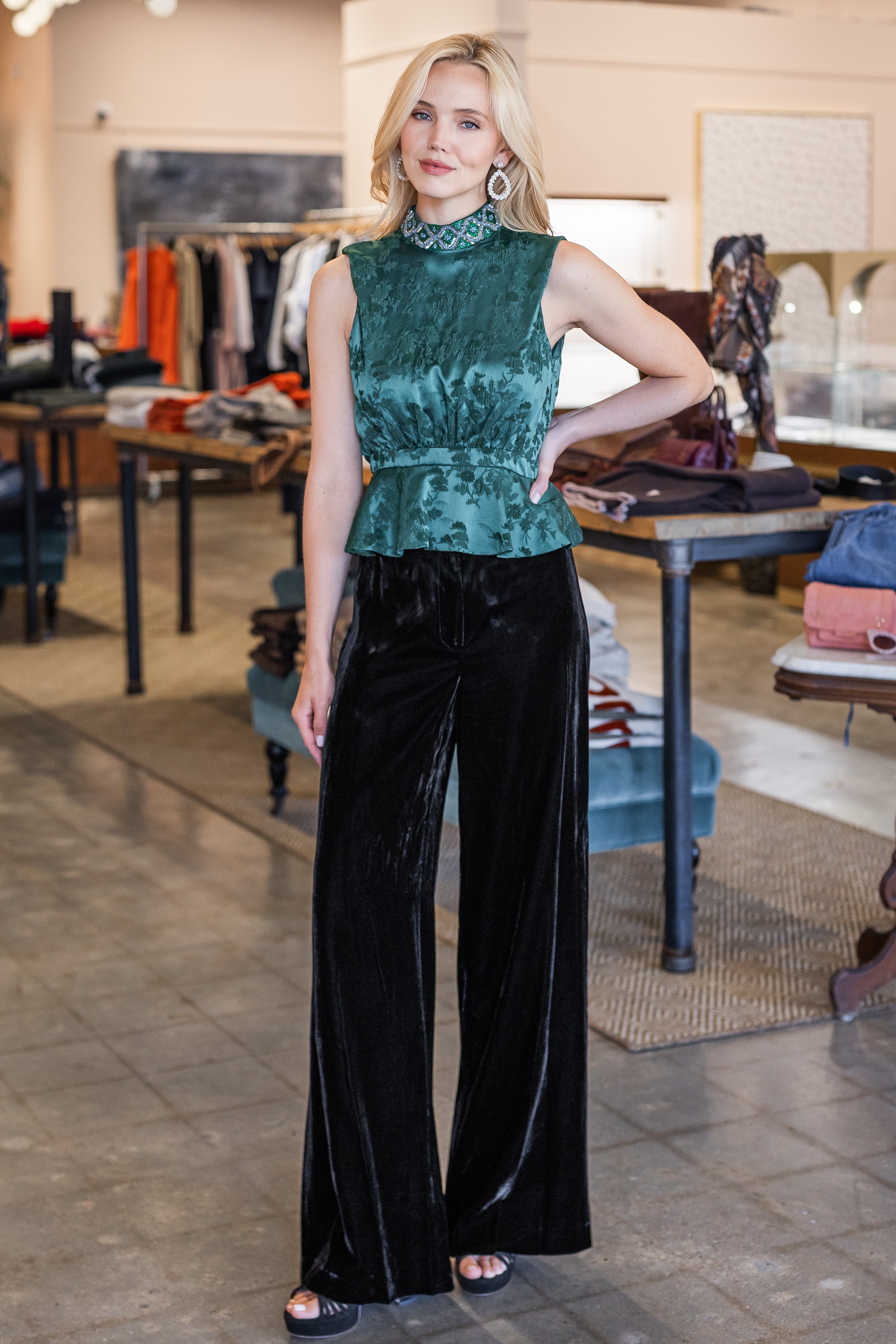 Fleur-B Top - Dark Emerald