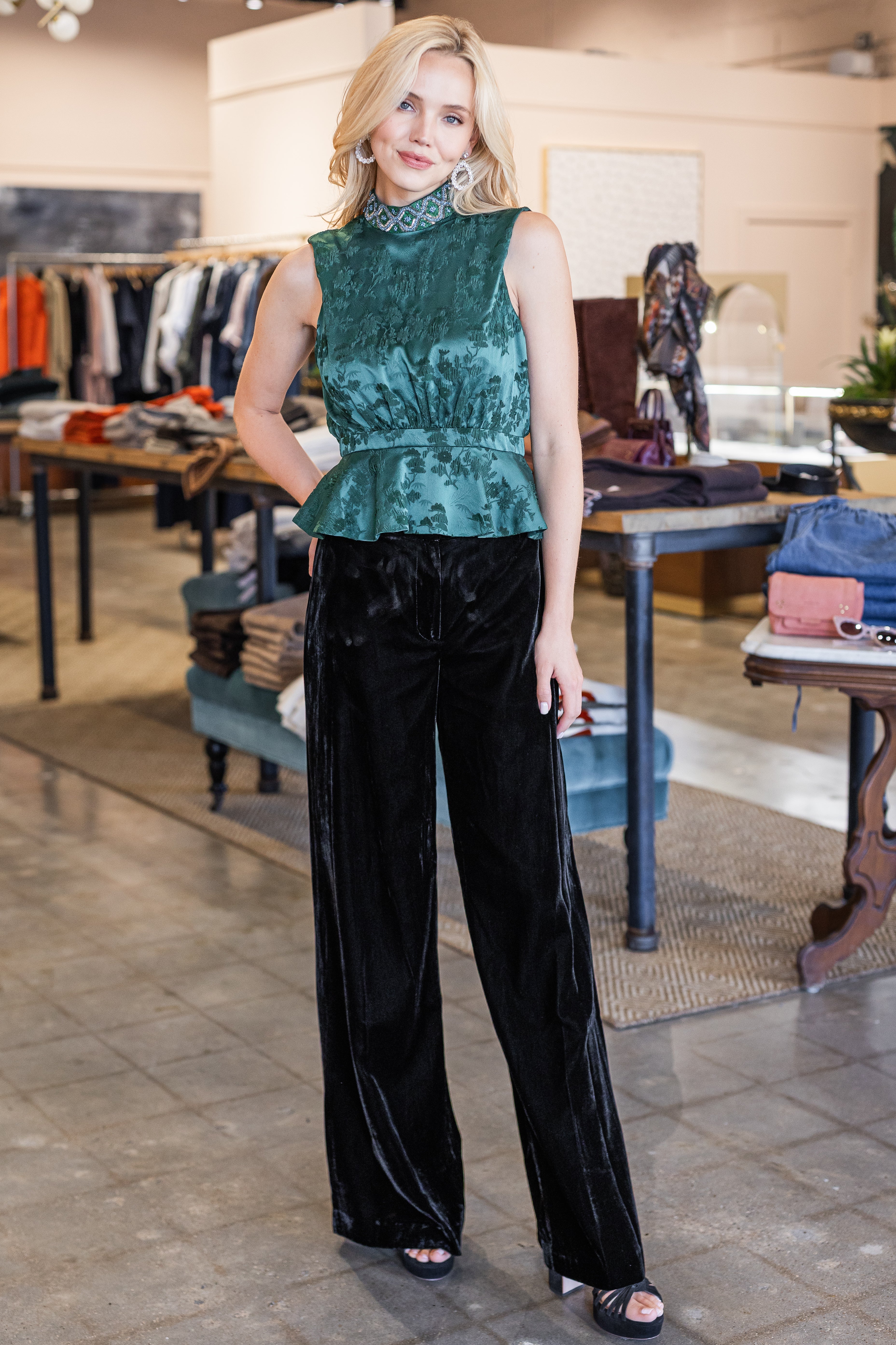 Fleur-B Top - Dark Emerald