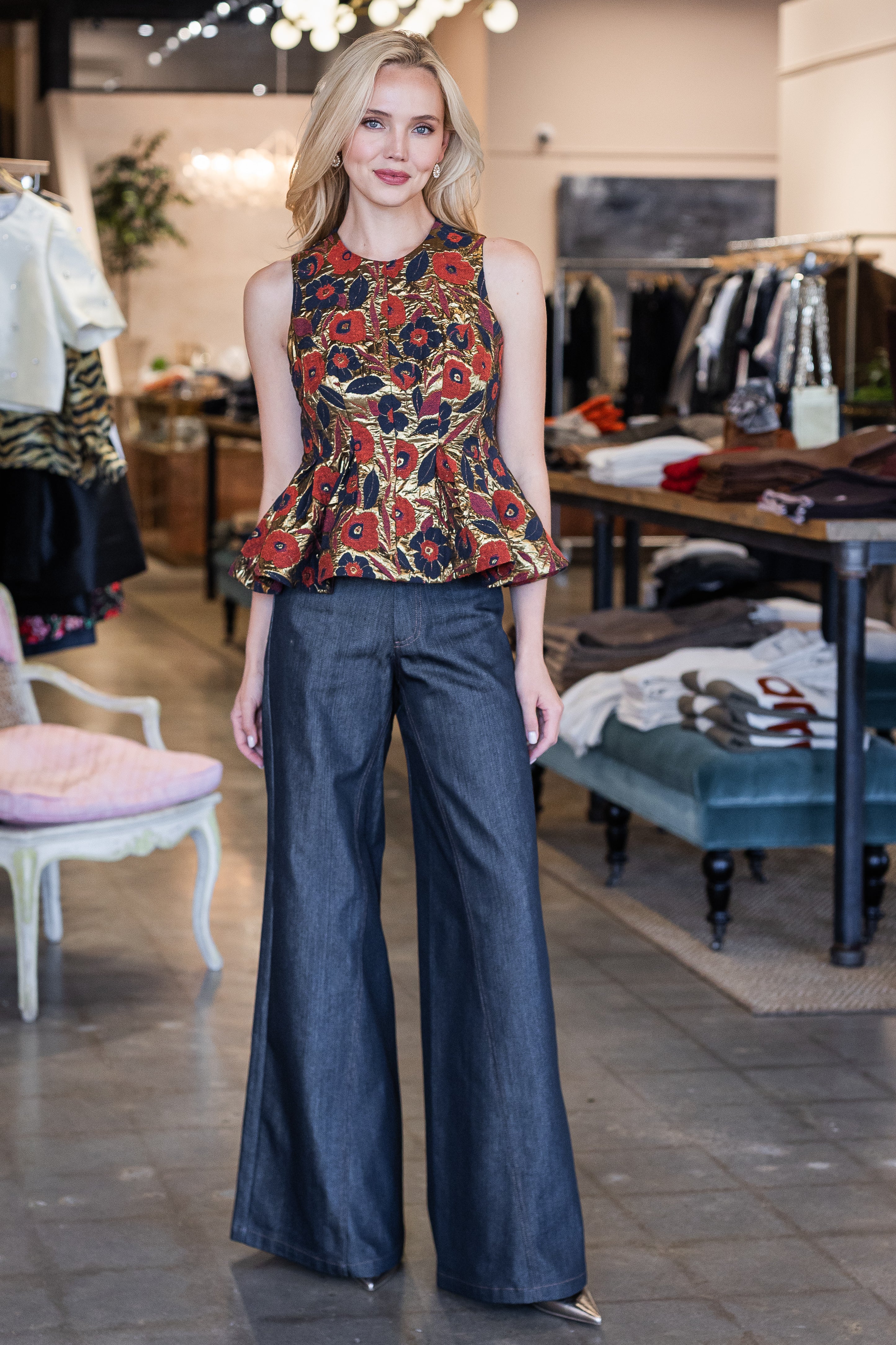 Marlow Top - Gilded Jacquard