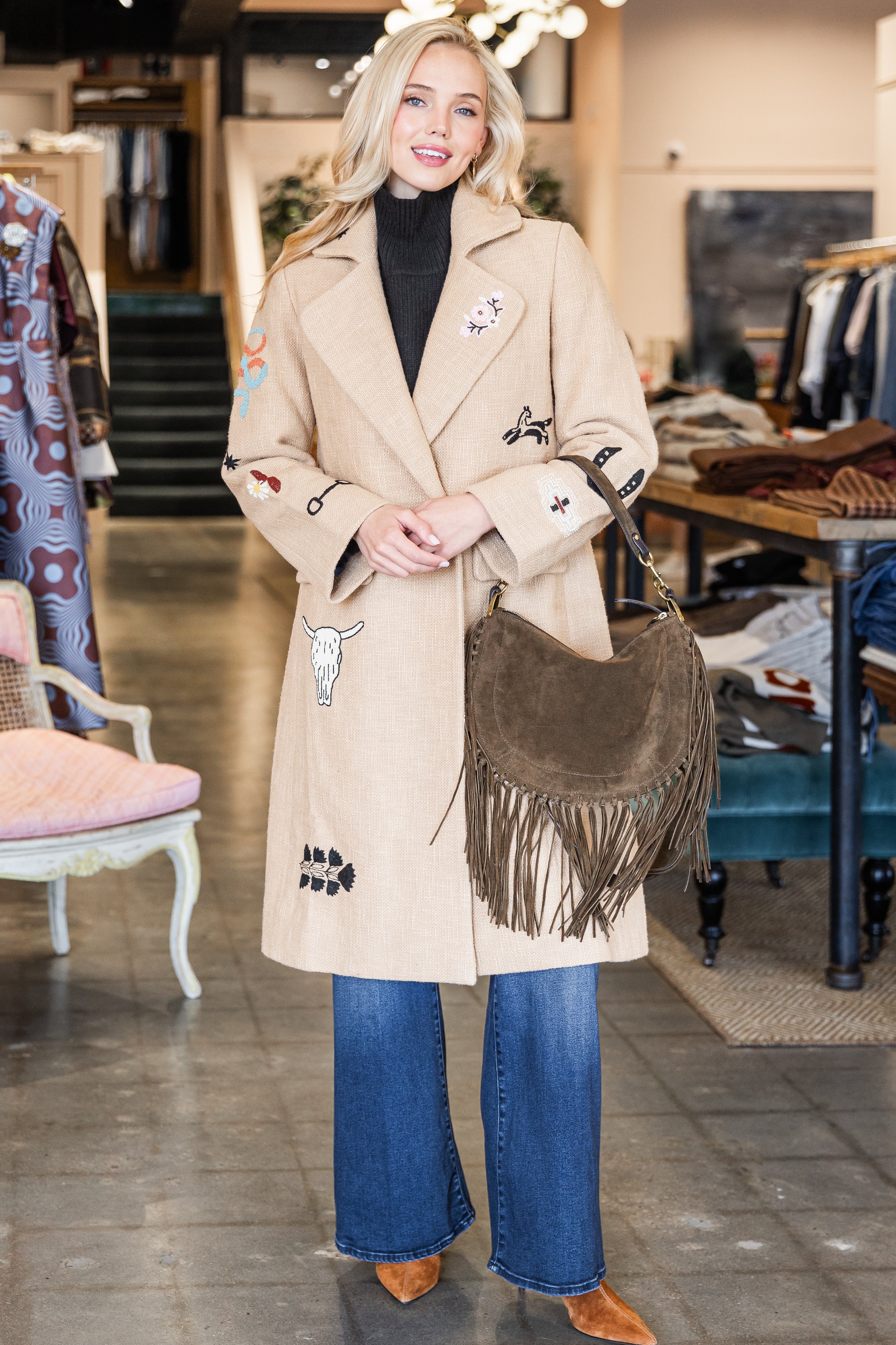 Petunia Desert Tattoo Coat - Nude Desert