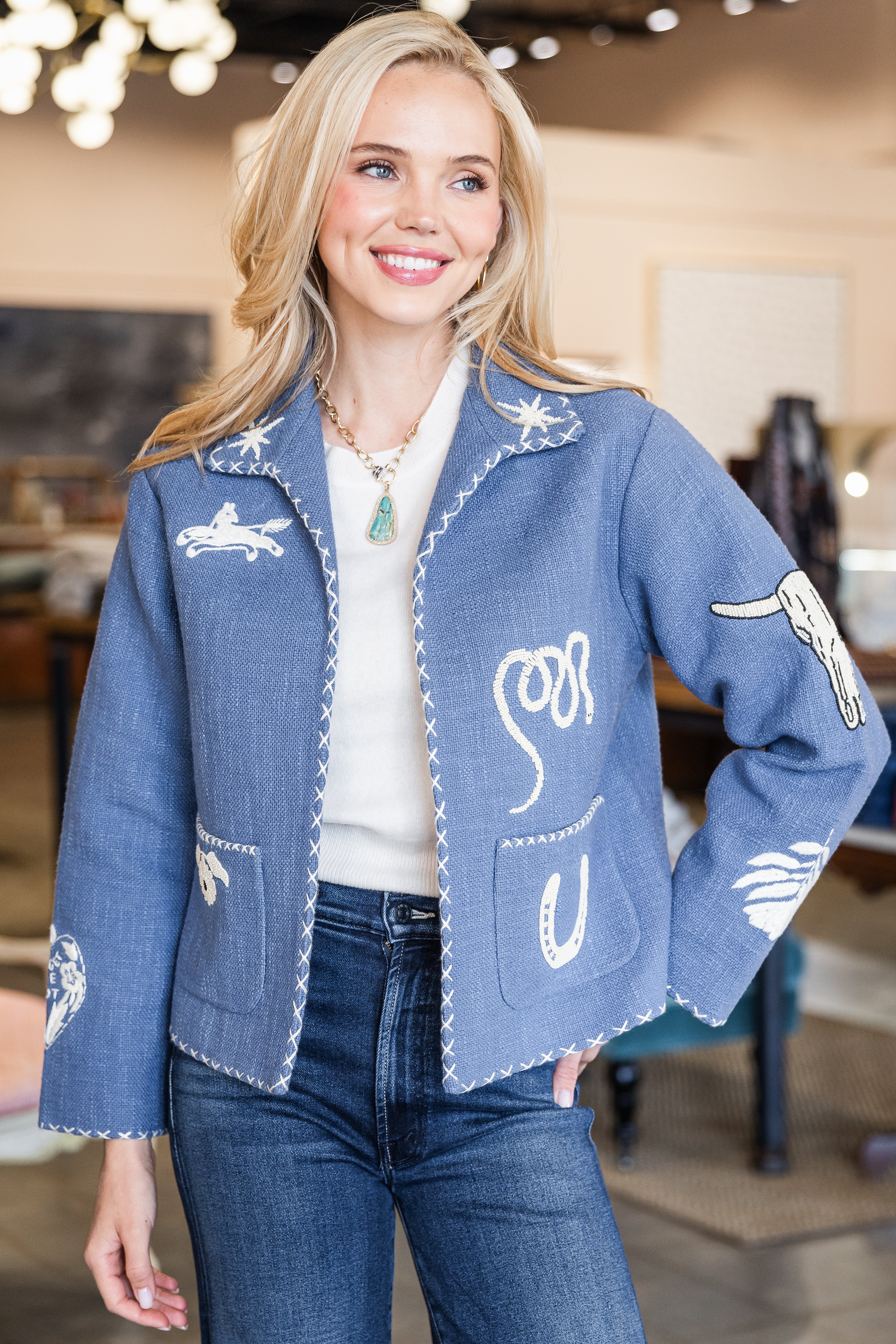 Francis Steel Tattoo Jacket - Blue Steel