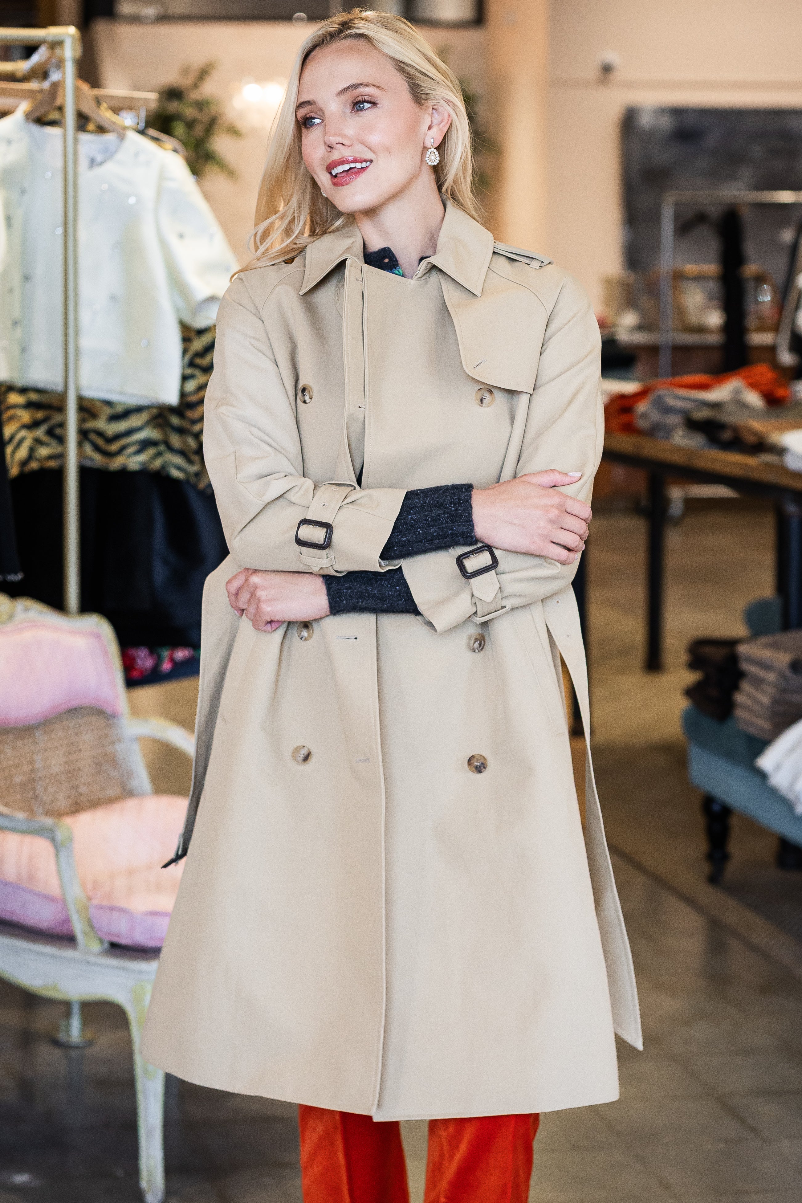 Martine Trench Coat - Khaki