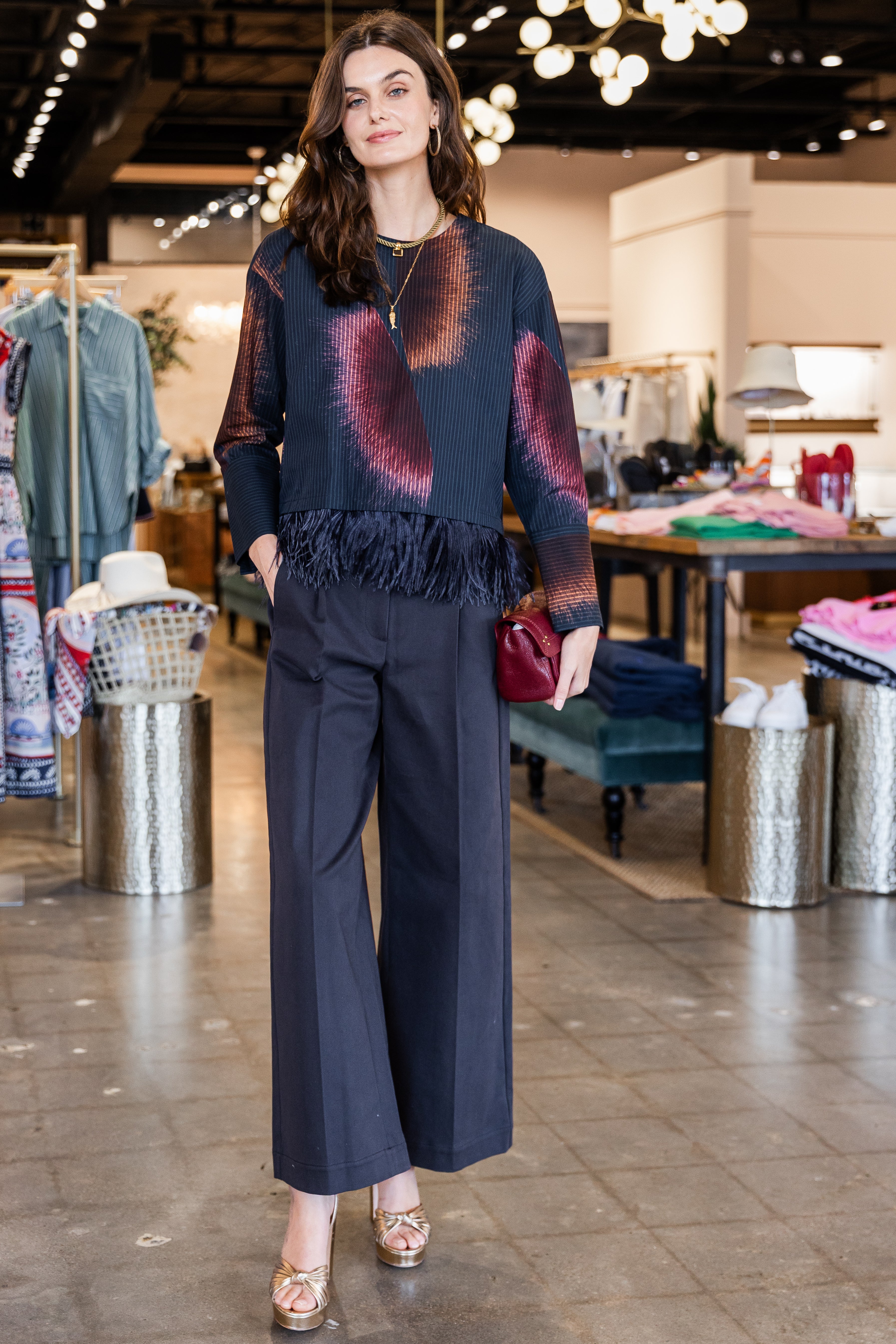 Long Sleeve Shirt - Navy/Merlot