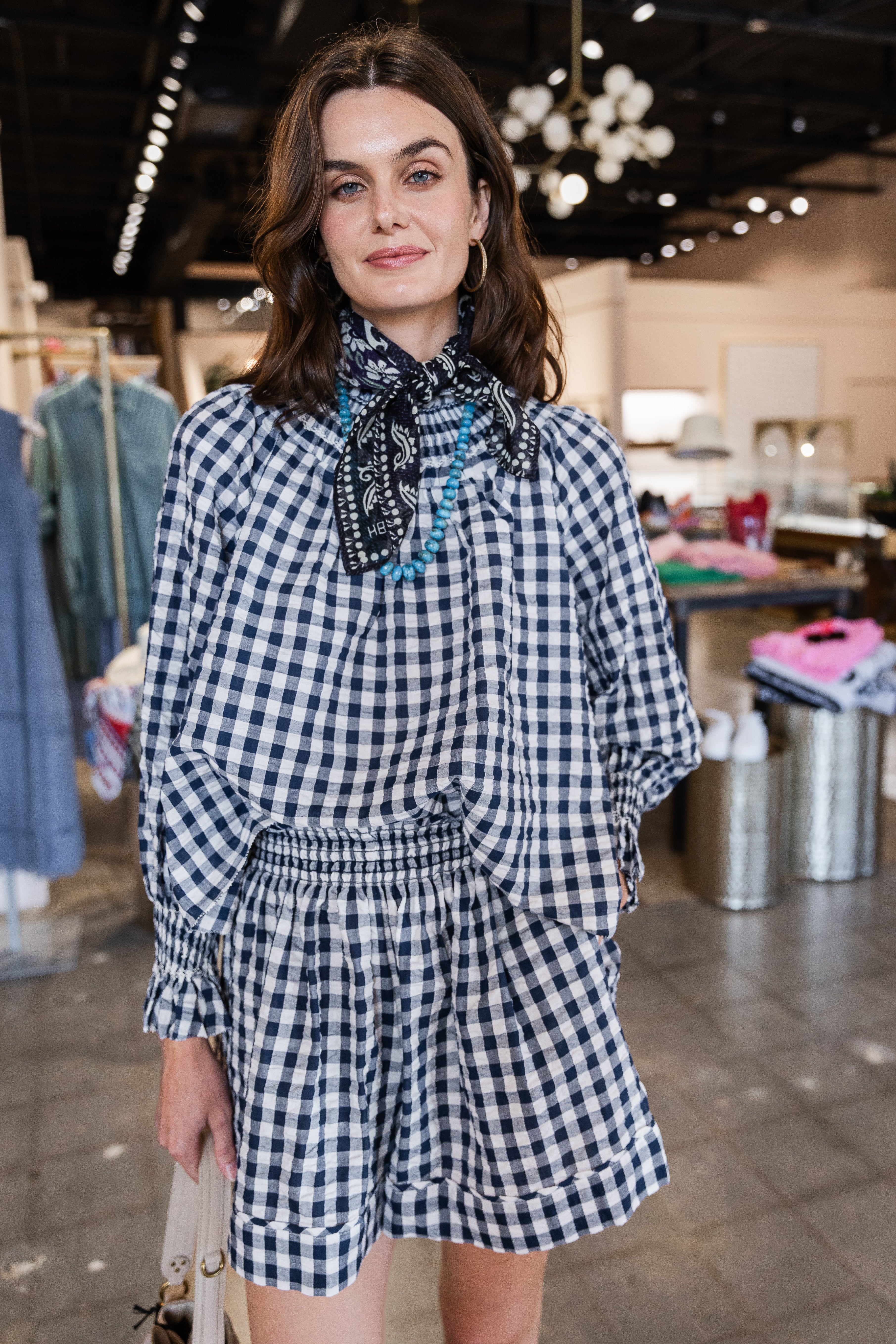 Hayes Blouse - Navy White