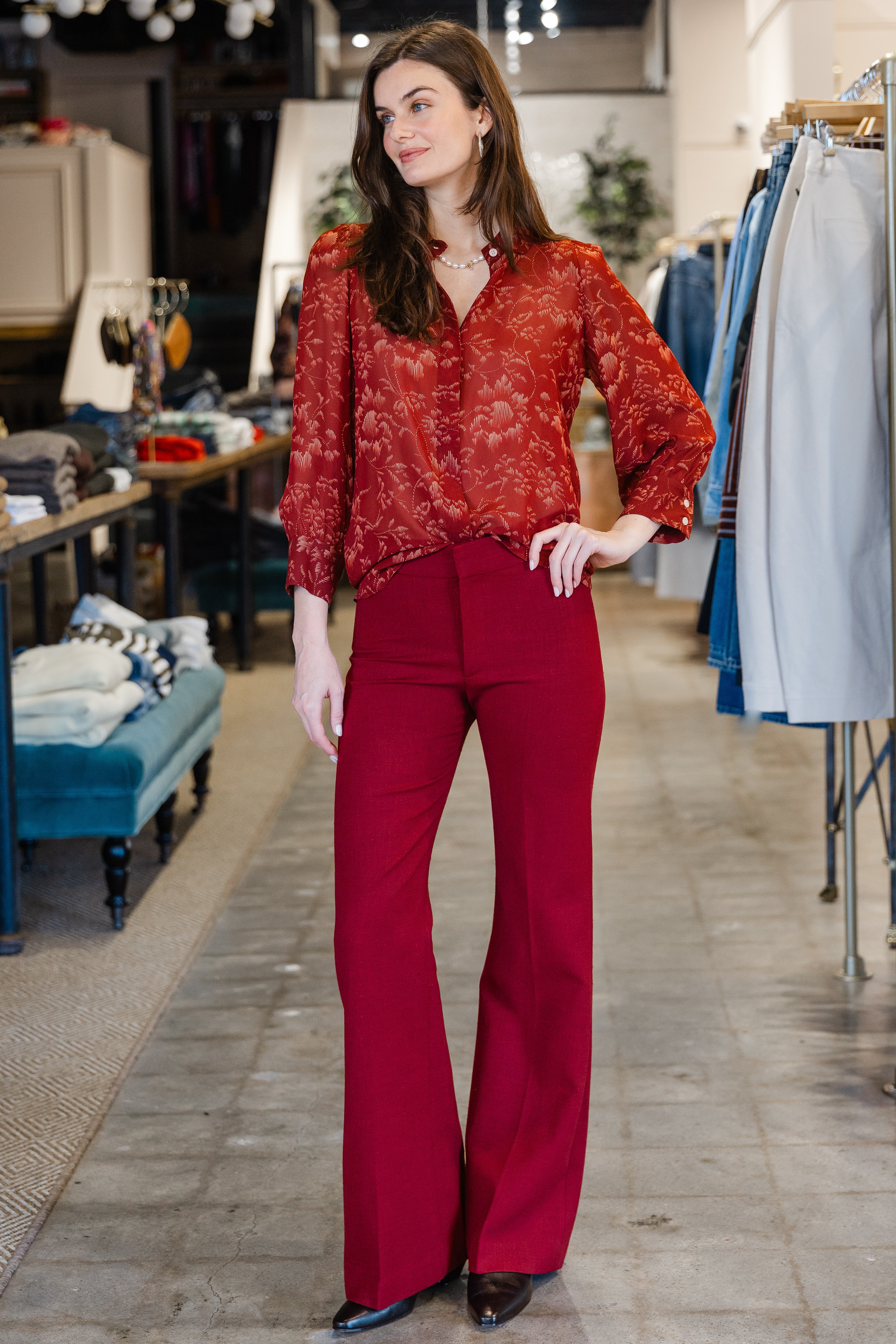 Classic Pant - Garnet Fleck